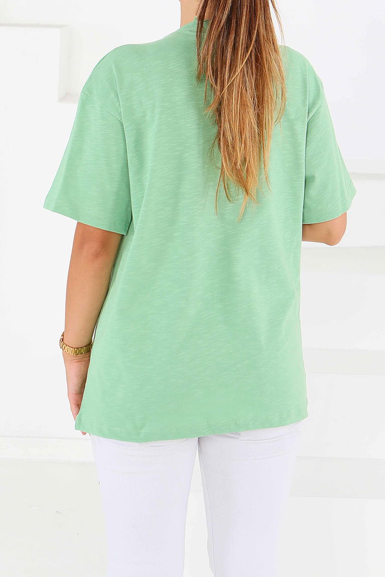 Baskılı Kısa Kollu T-Şhirt - 27577 - TOFİSA