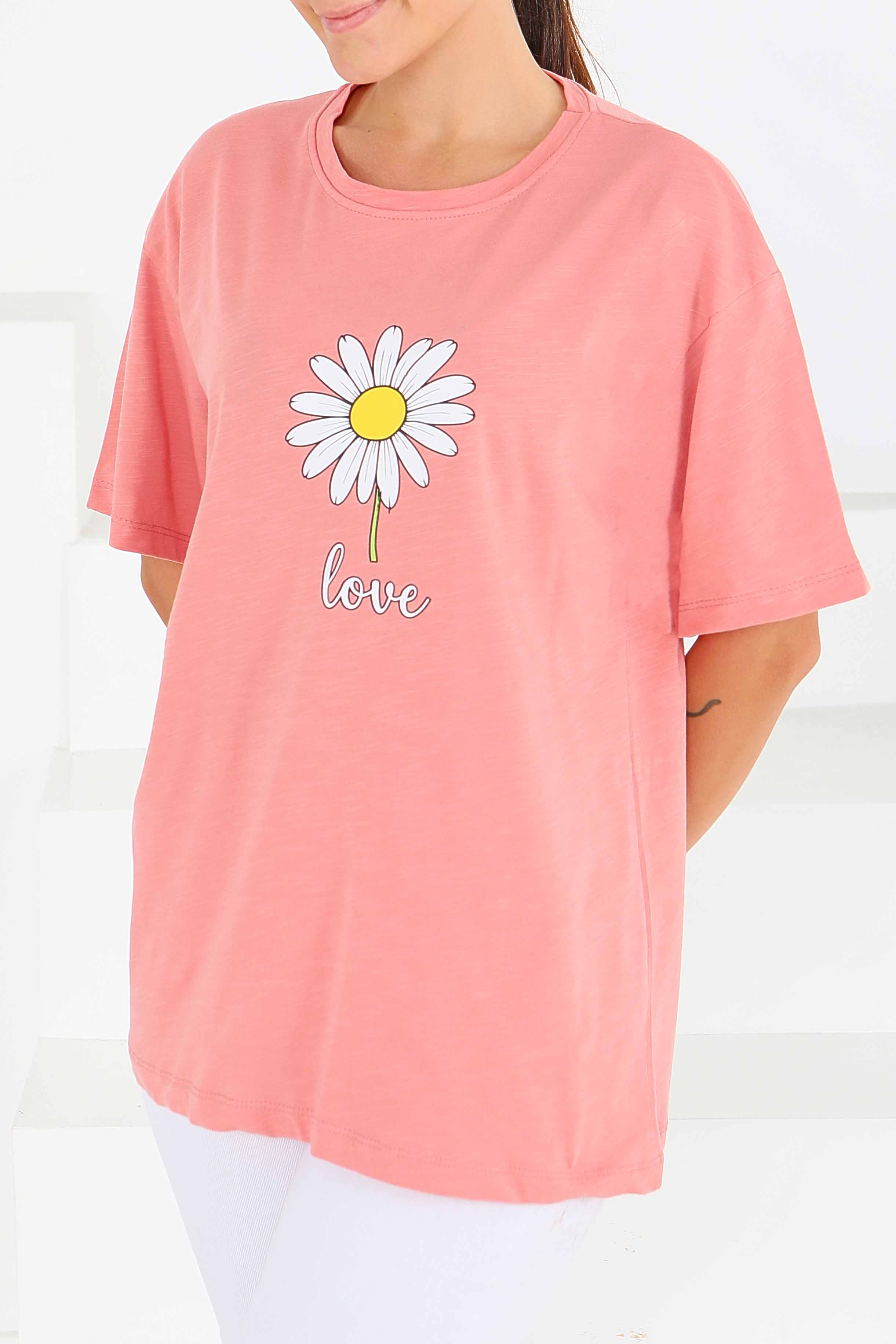 Baskılı Kısa Kollu T-Şhirt - 27577 - 2