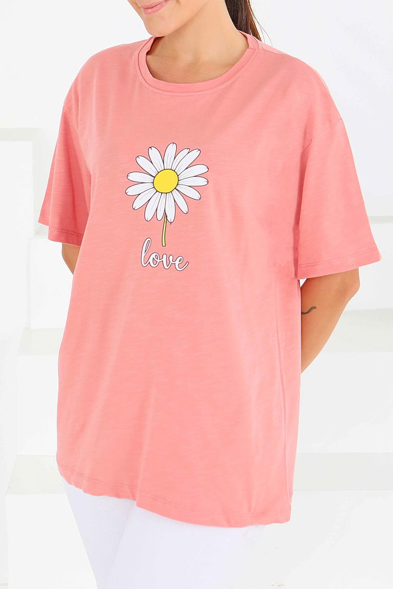 Baskılı Kısa Kollu T-Şhirt - 27577 - TOFİSA