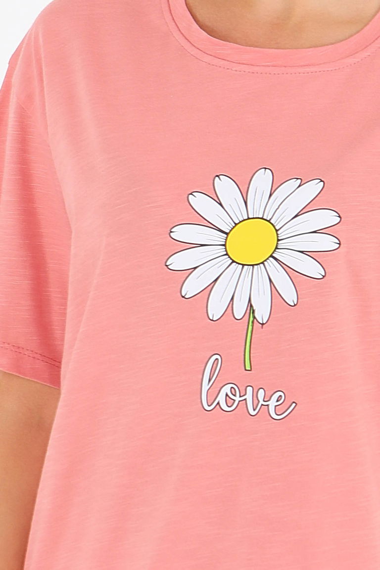 Baskılı Kısa Kollu T-Şhirt - 27577 - TOFİSA