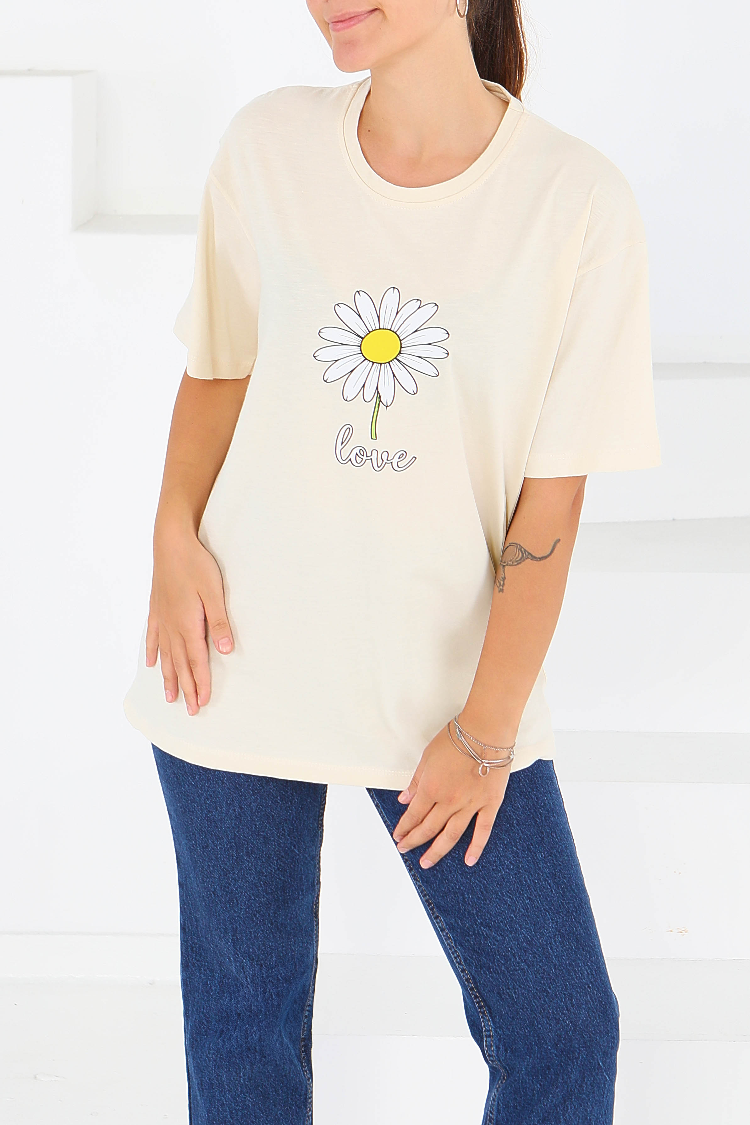 Baskılı Kısa Kollu T-Şhirt - 27577 - 3