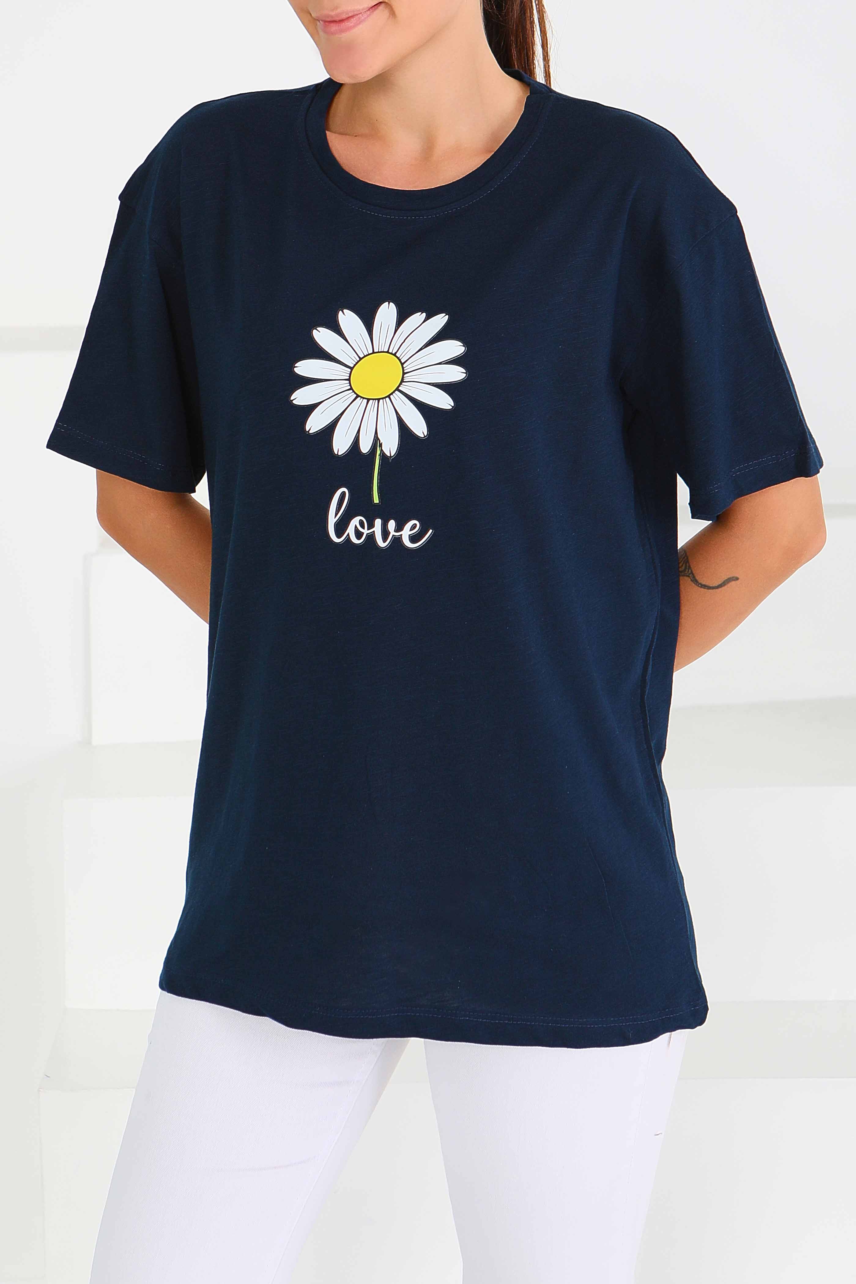 Baskılı Kısa Kollu T-Şhirt - 27577 - 1