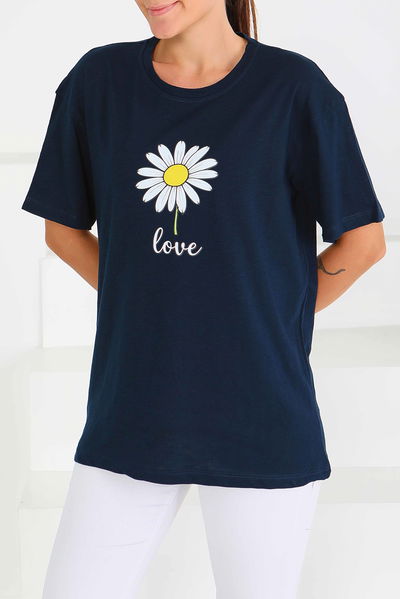 Baskılı Kısa Kollu T-Şhirt - 27577 