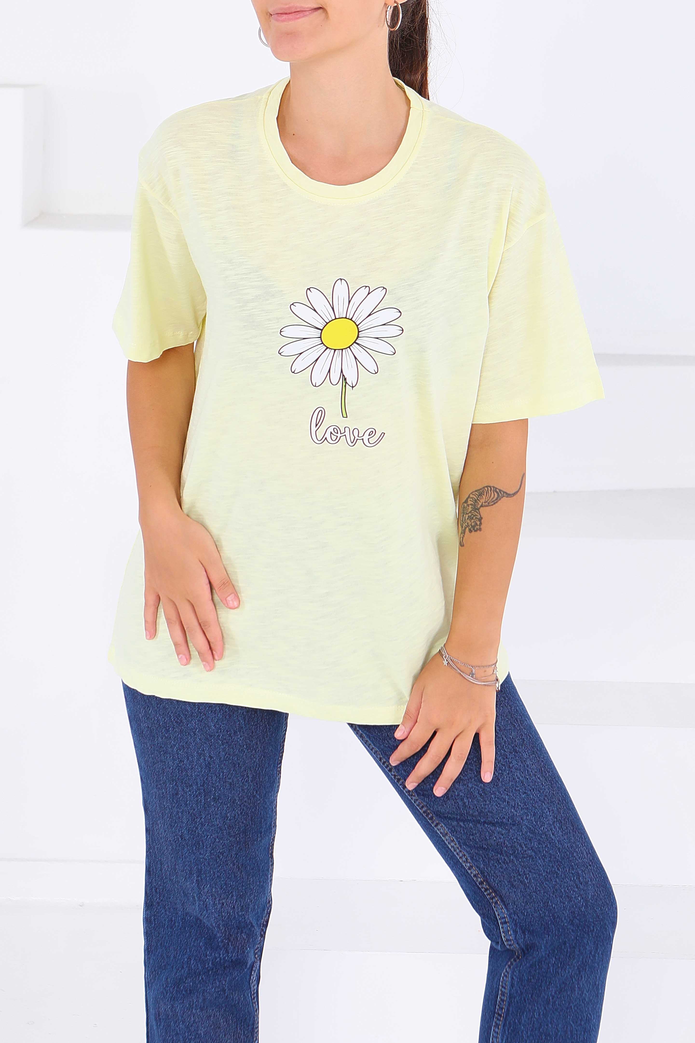 Baskılı Kısa Kollu T-Şhirt - 27577 - 2