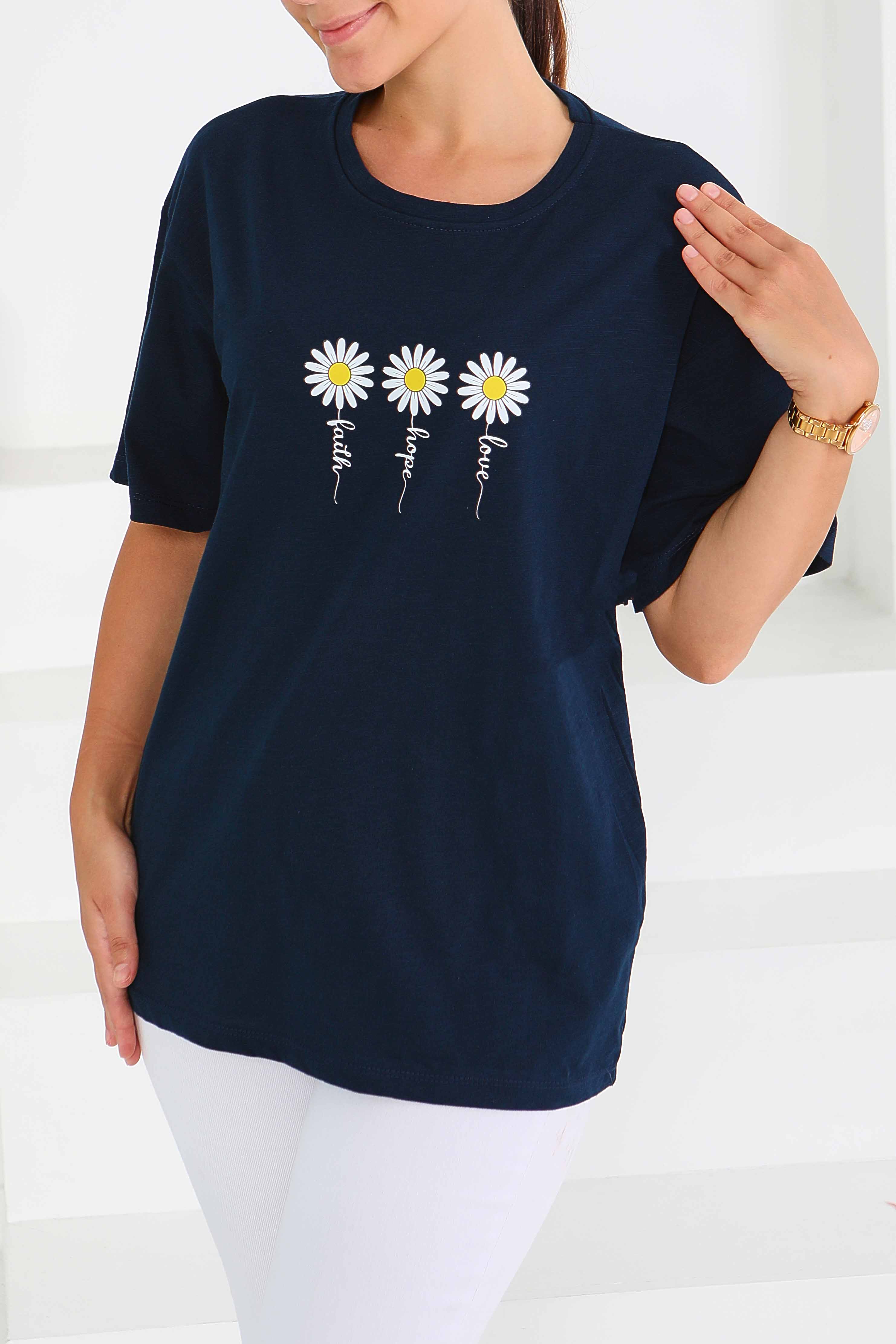 Baskılı Kısa Kollu T-Şhirt - 27578 - 2