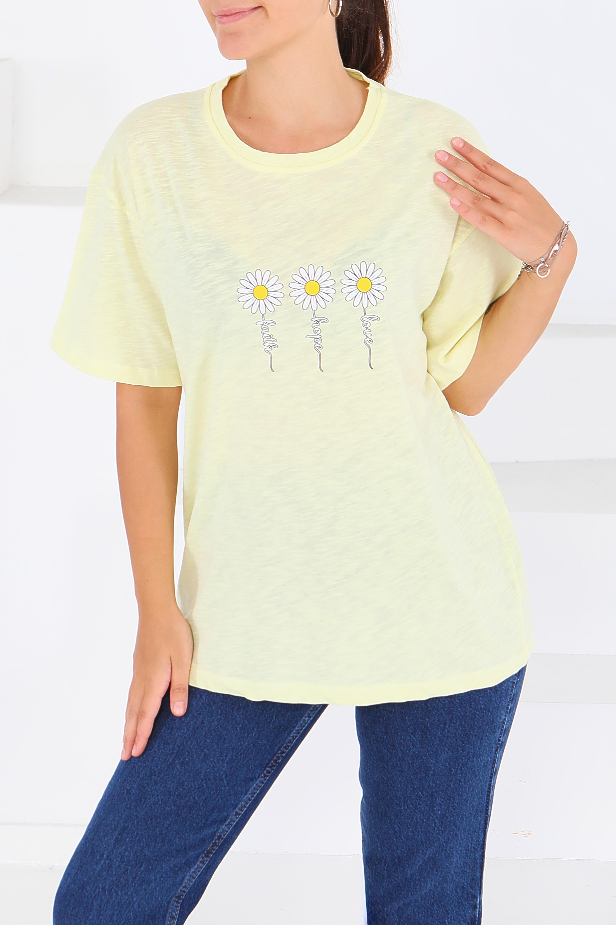 Baskılı Kısa Kollu T-Şhirt - 27578 - 1