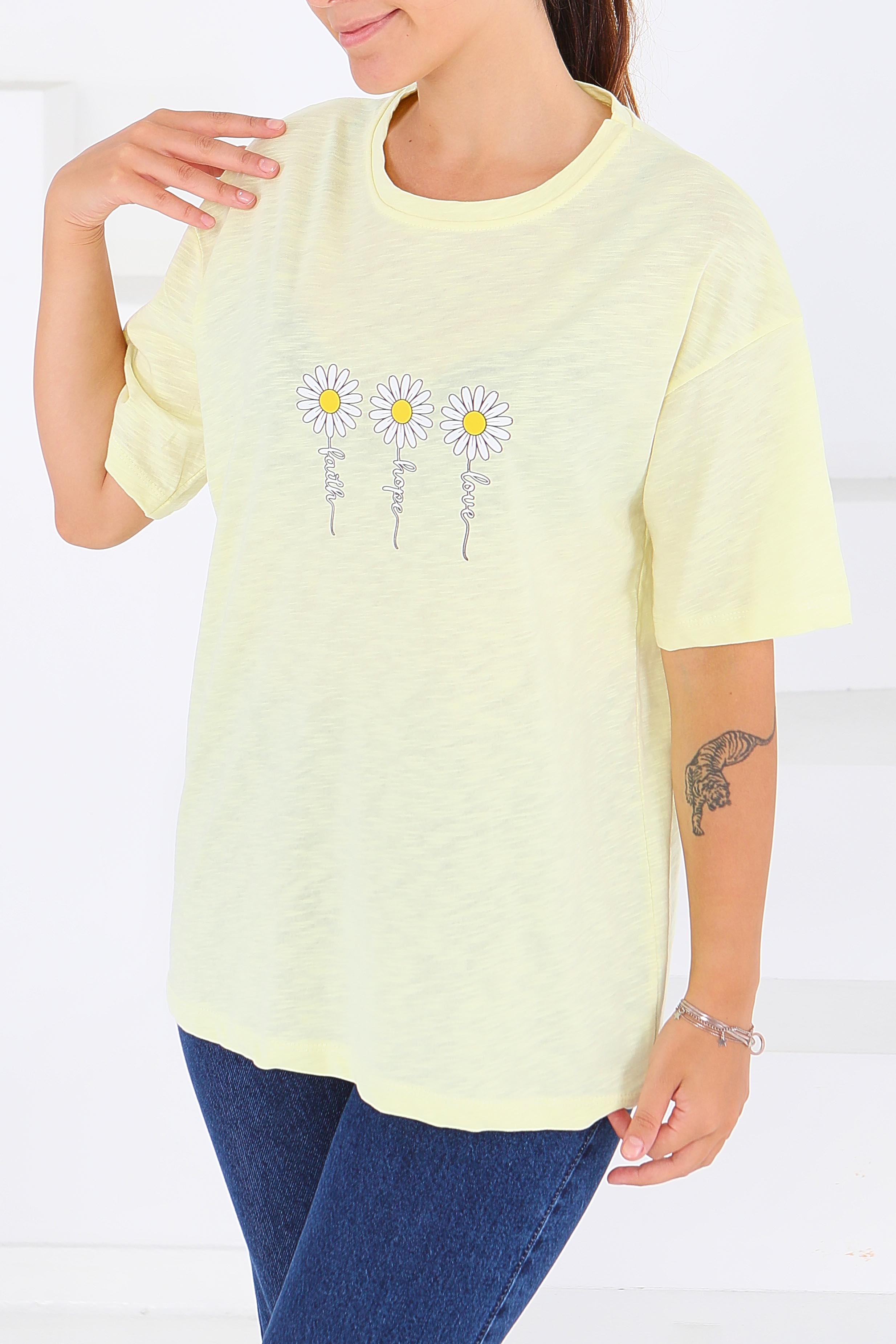 Baskılı Kısa Kollu T-Şhirt - 27578 - 3