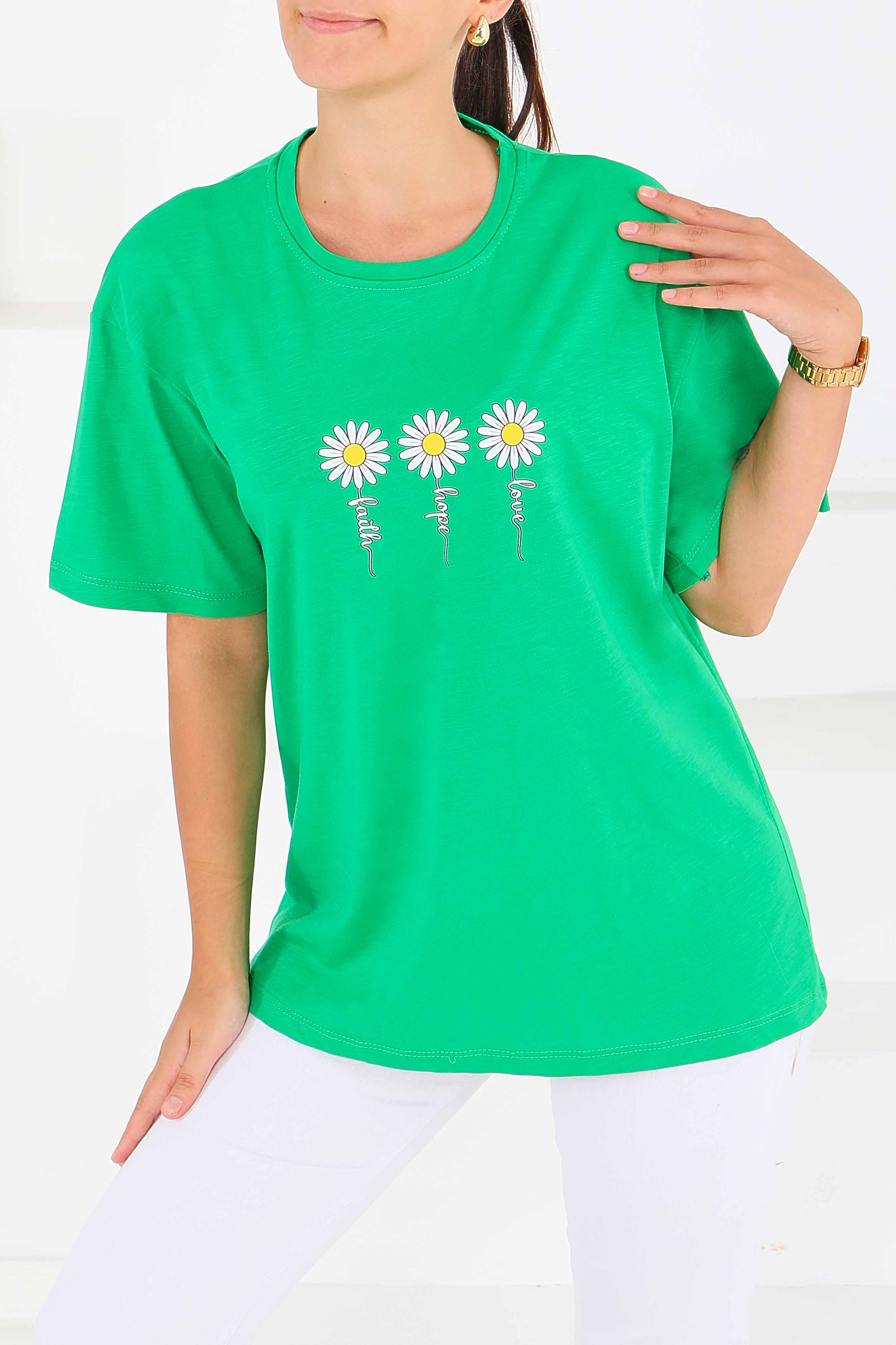 Baskılı Kısa Kollu T-Şhirt - 27578 - 1