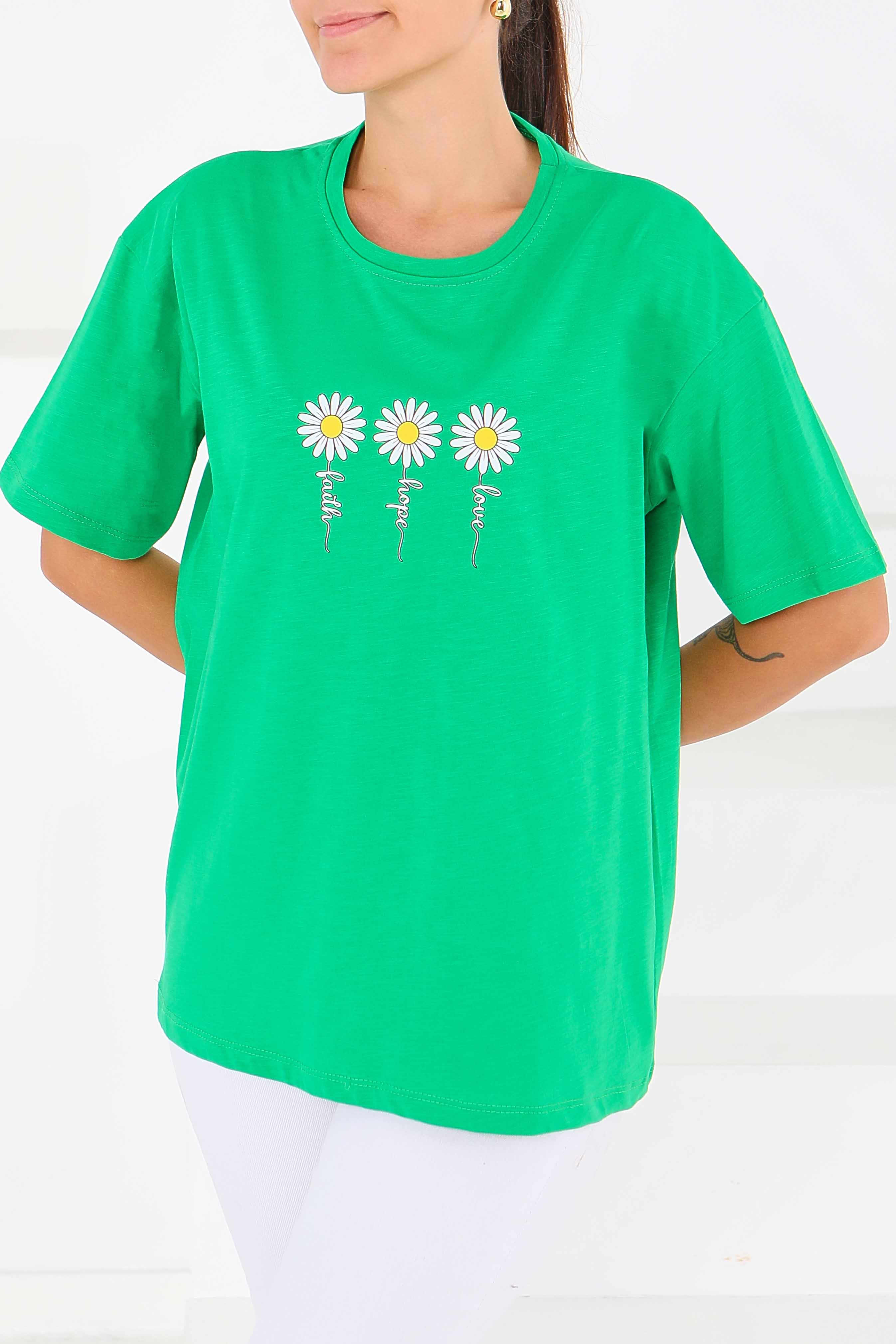 Baskılı Kısa Kollu T-Şhirt - 27578 - 2