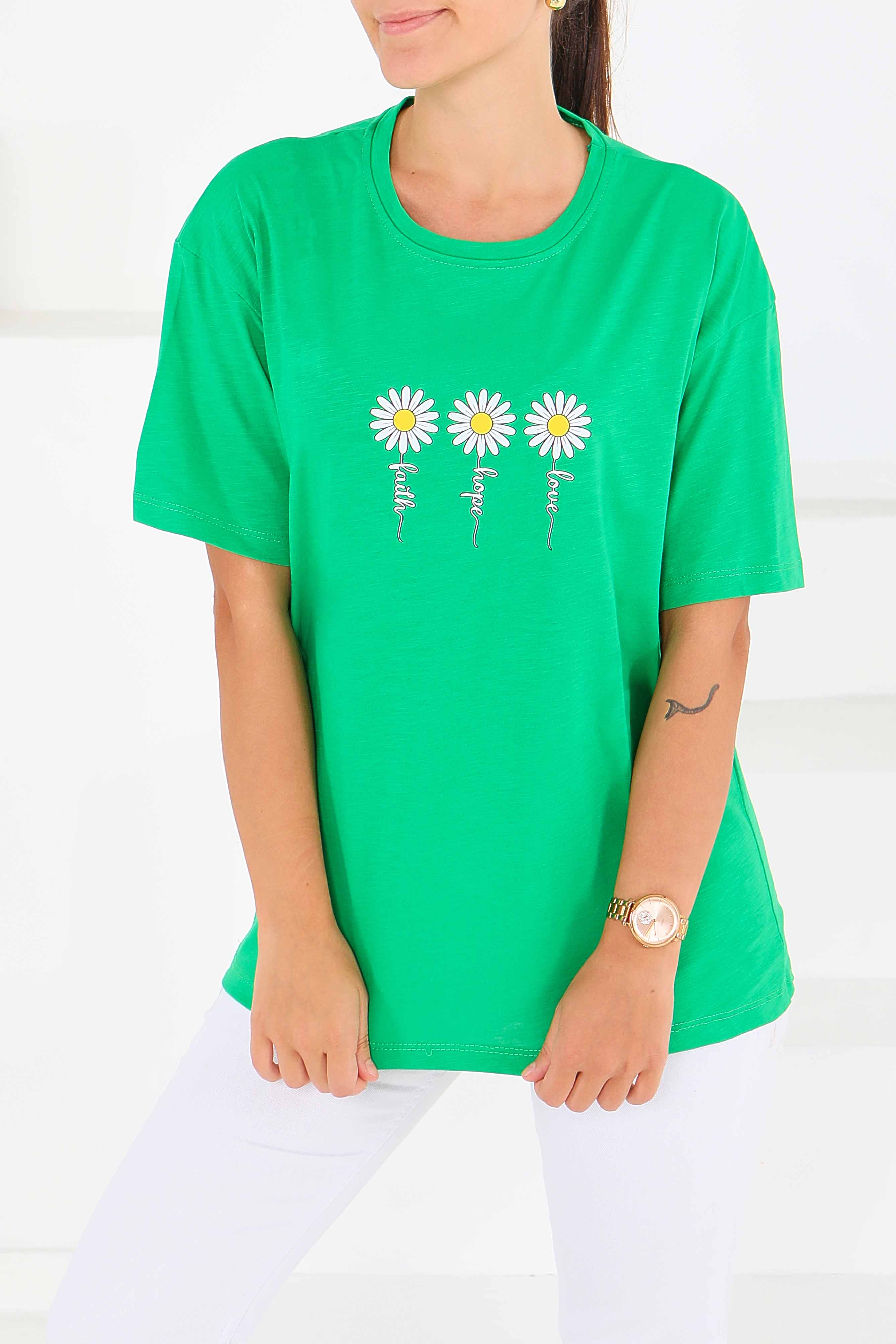 Baskılı Kısa Kollu T-Şhirt - 27578 - 3