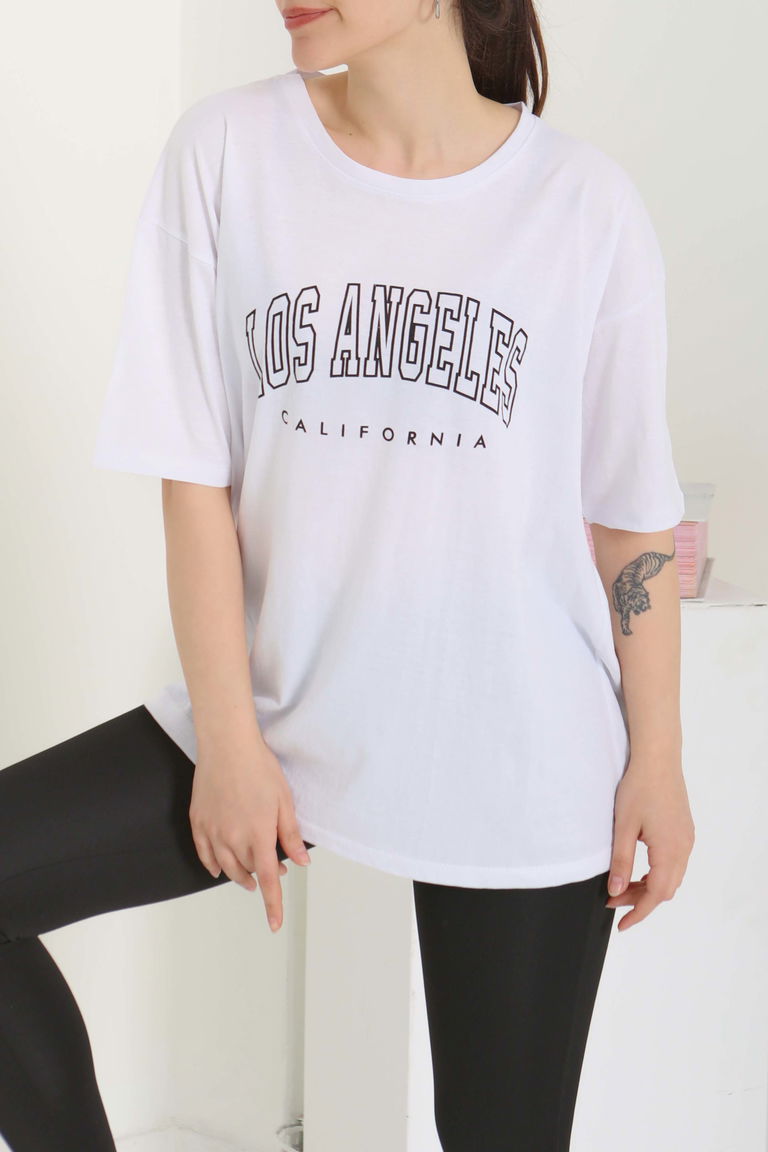 Baskılı Kısa Kollu T-Şhirt - 27094 - TOFİSA