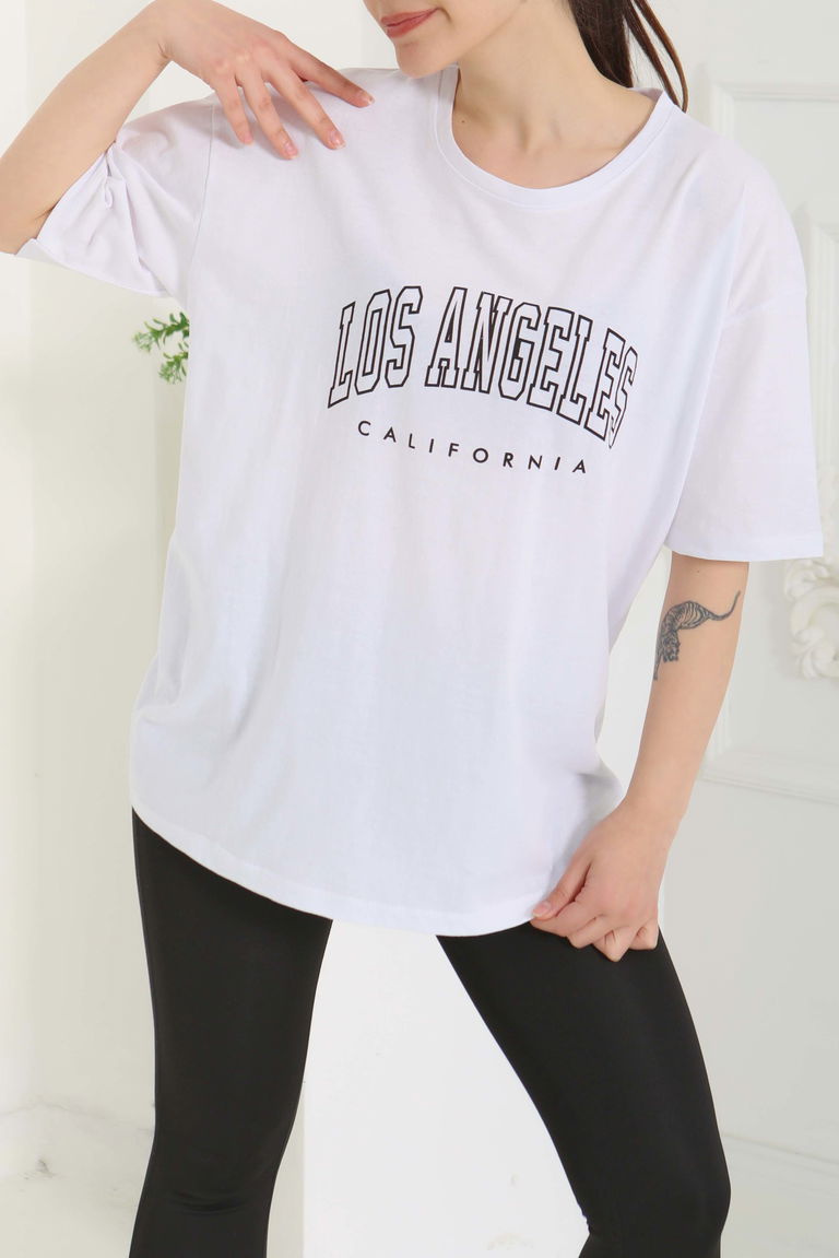 Baskılı Kısa Kollu T-Şhirt - 27094 - TOFİSA