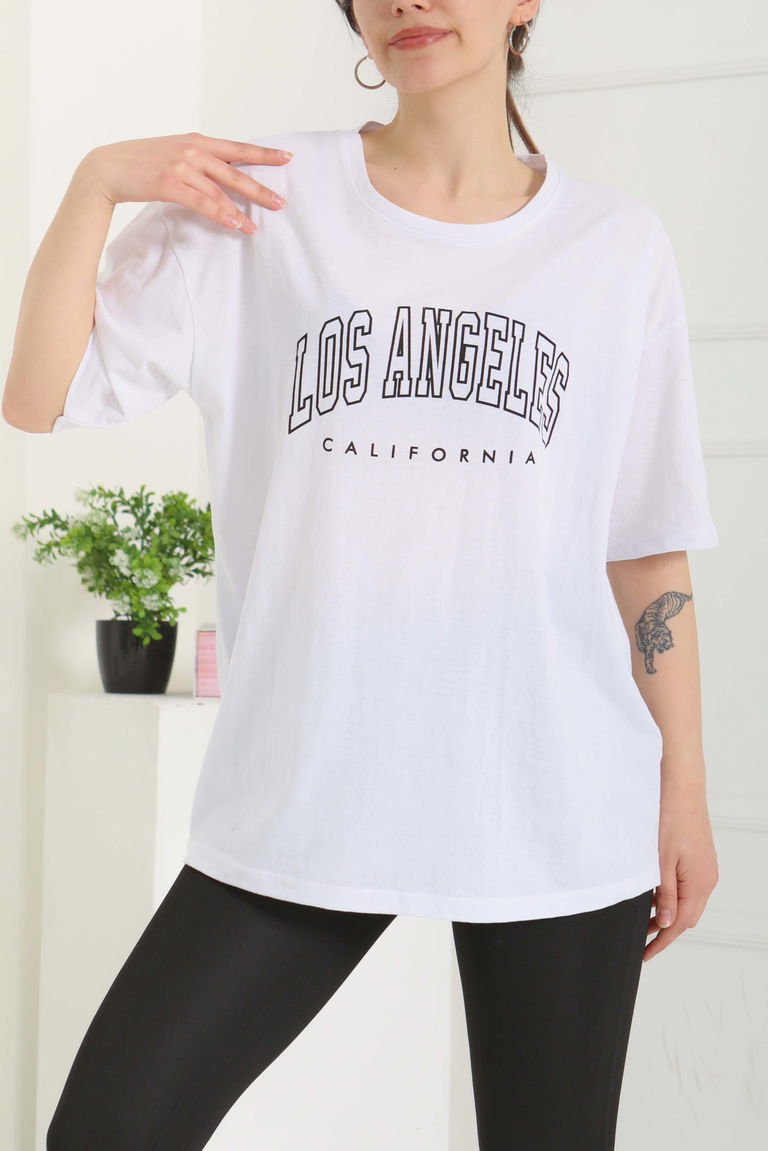 Baskılı Kısa Kollu T-Şhirt - 27094 - TOFİSA