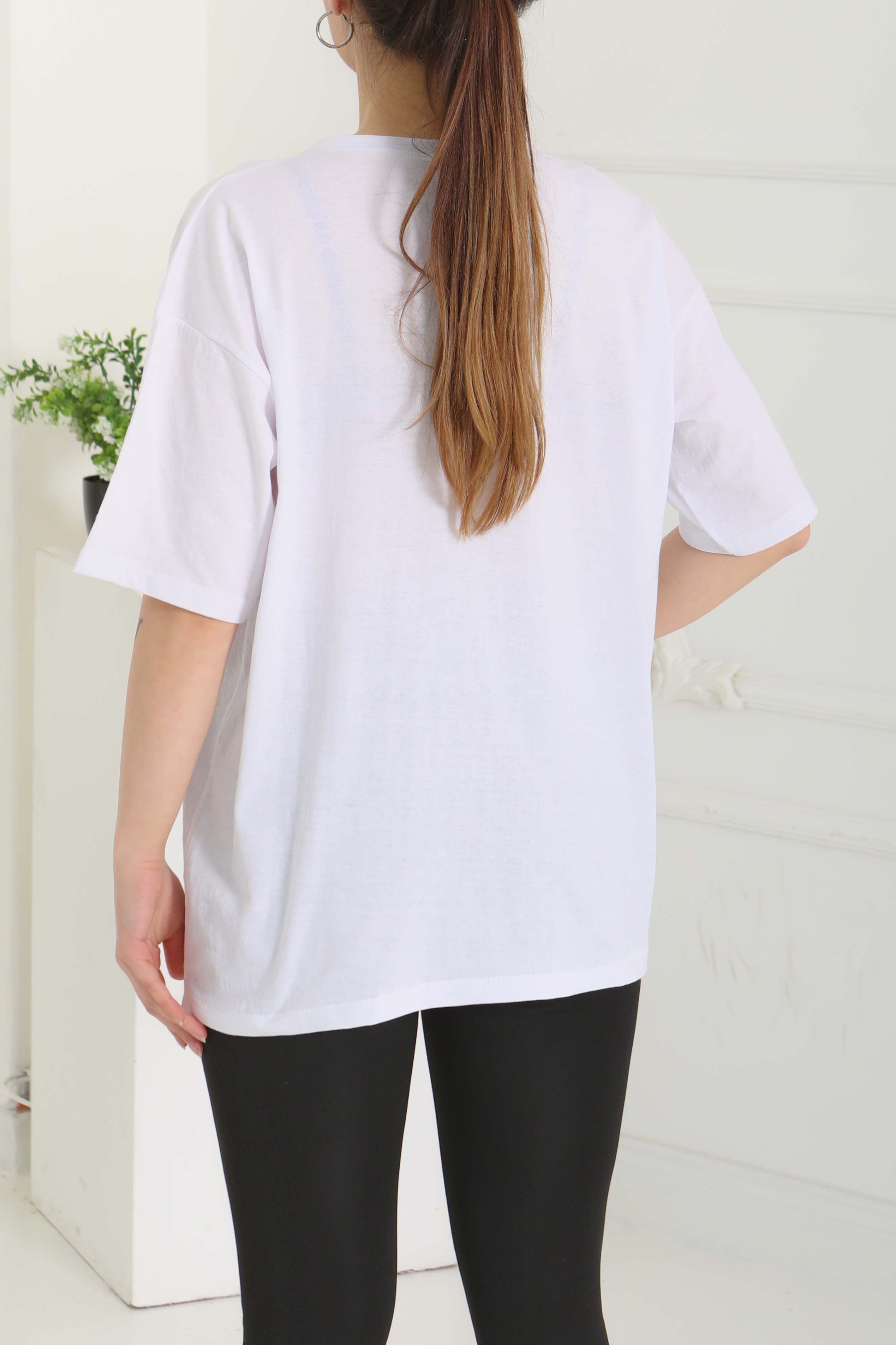 Baskılı Kısa Kollu T-Şhirt - 27094 - 6