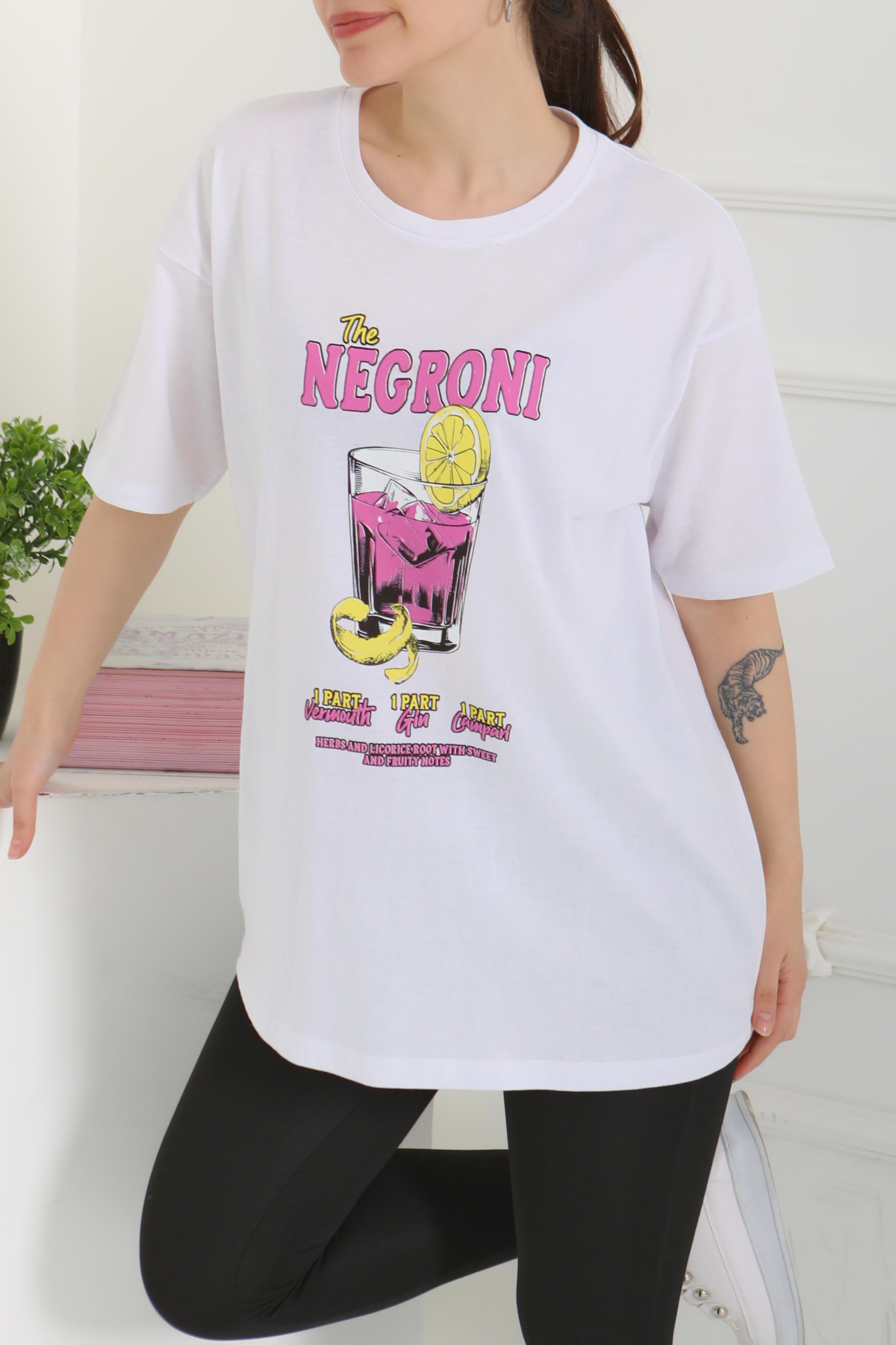 Baskılı Kısa Kollu T-Şhirt - 27095 - 1