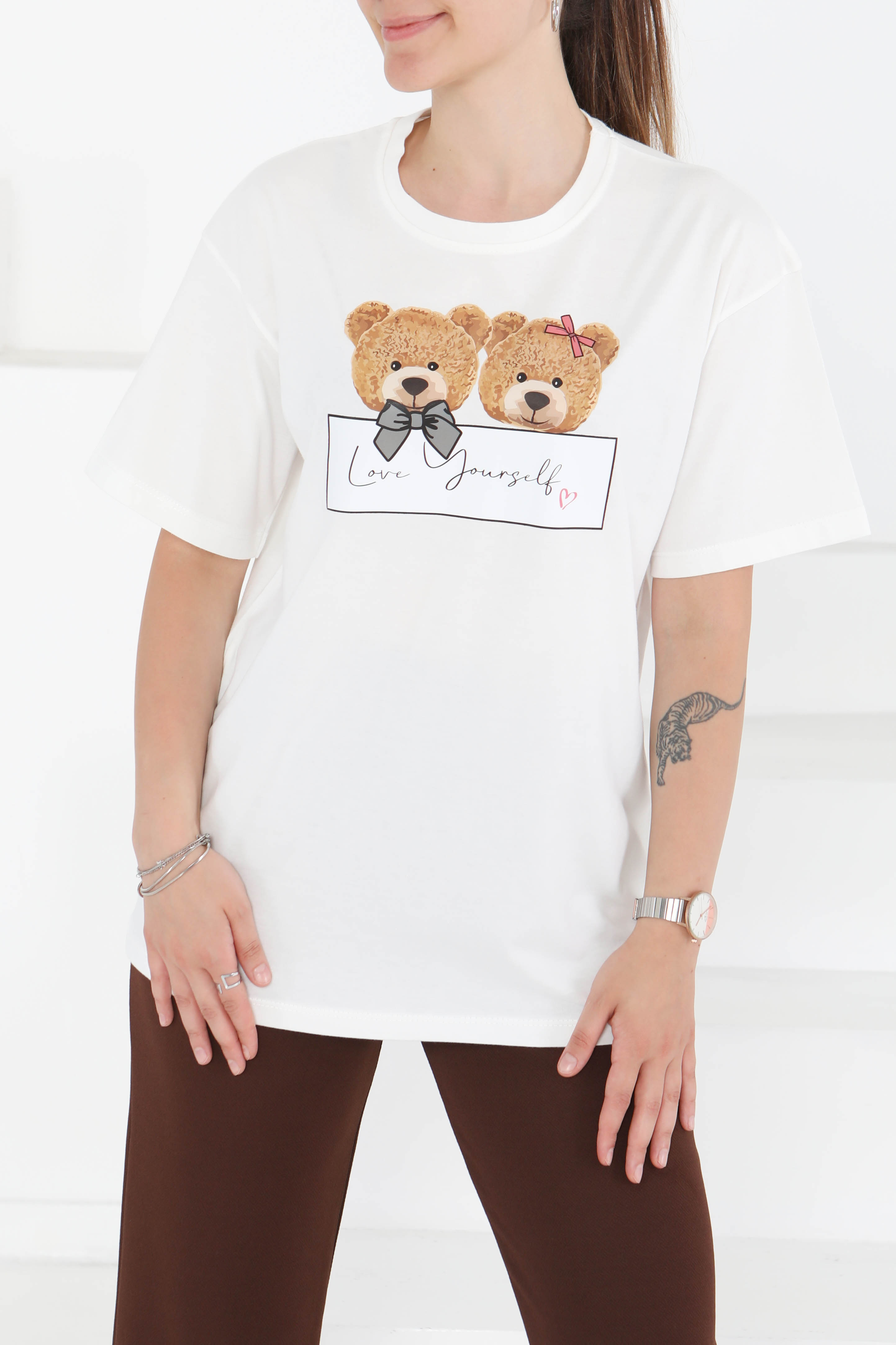 Baskılı Kısa Kollu T-Şhirt - 27348 - 2