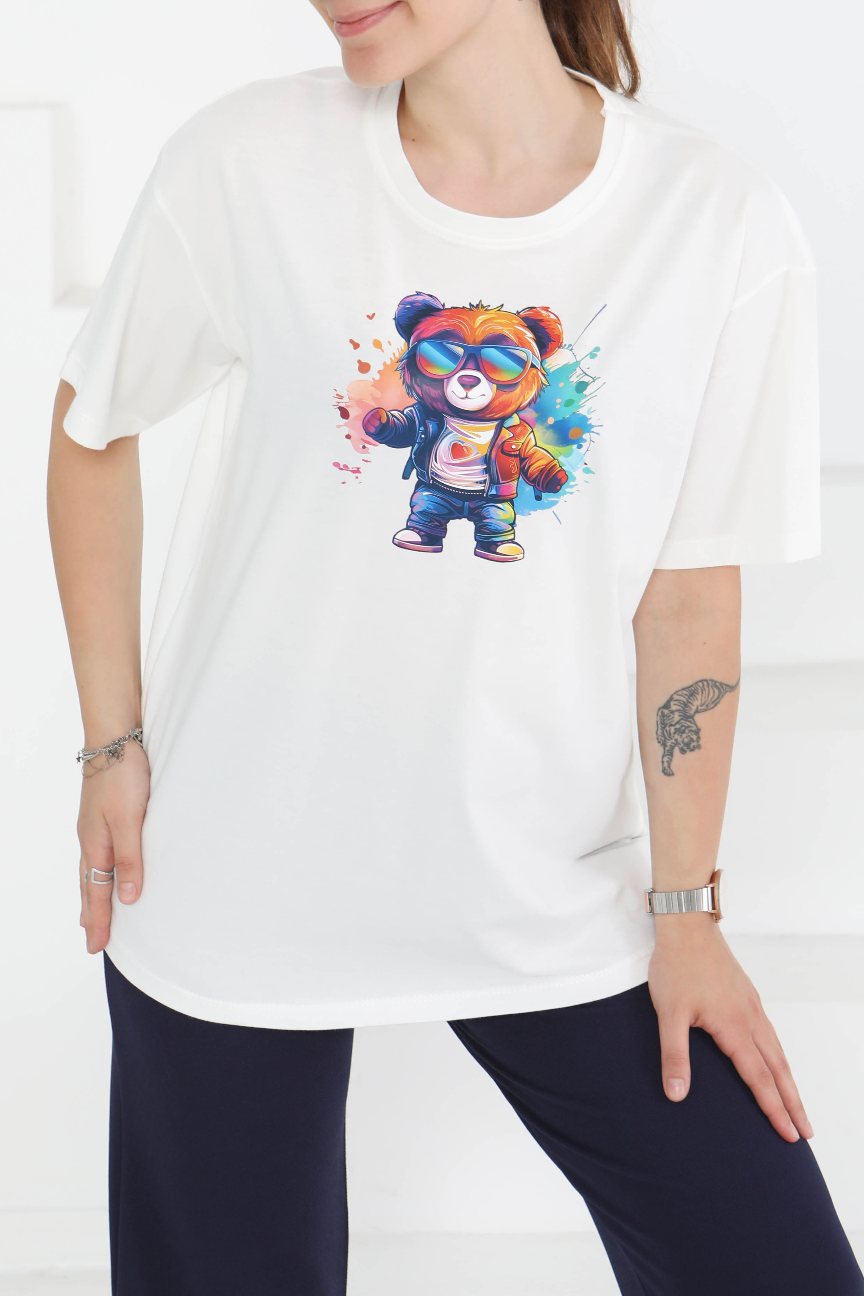 Baskılı Kısa Kollu T-Şhirt - 27349 - 2