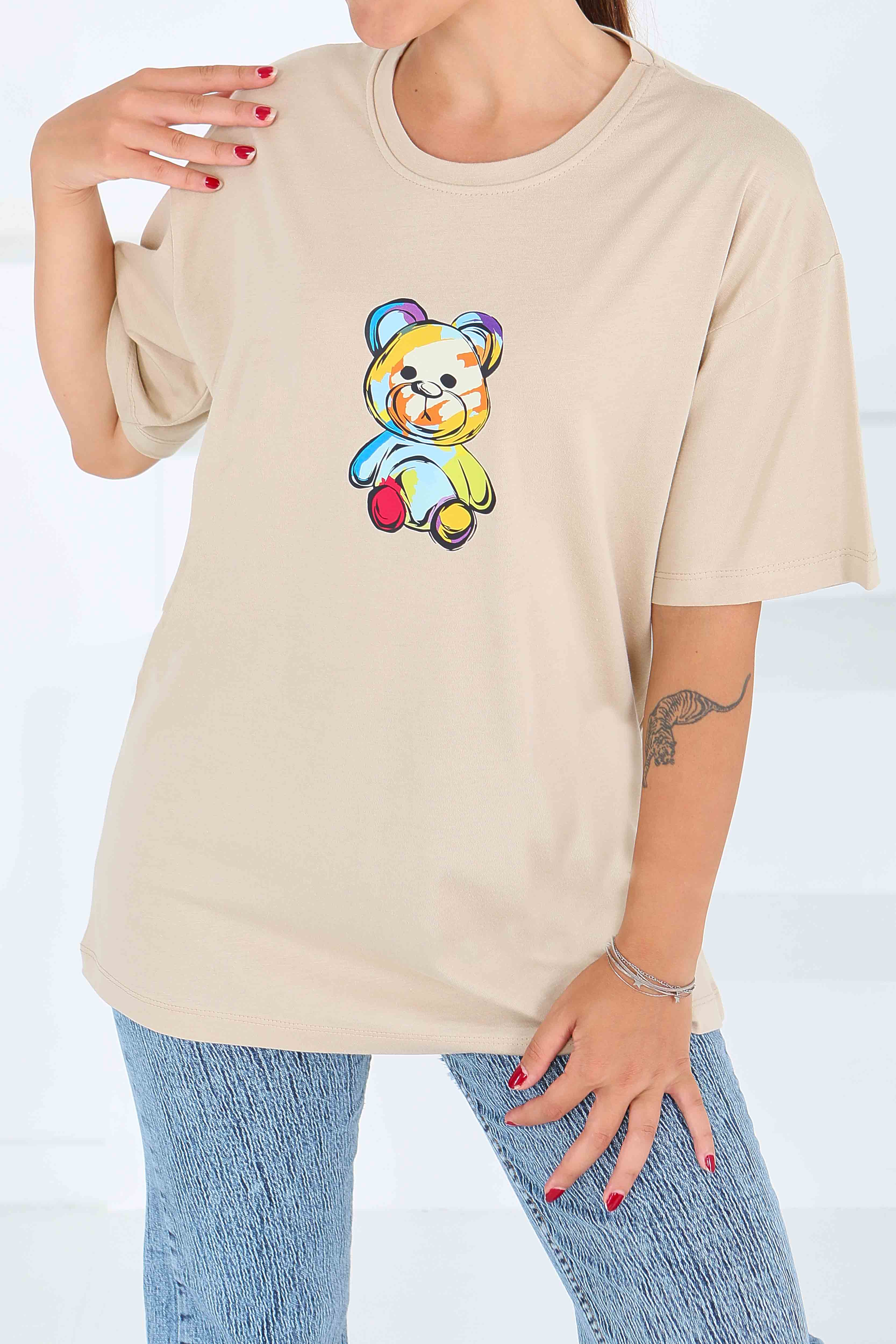 Baskılı Kısa Kollu T-Şhirt - 27545 - 1