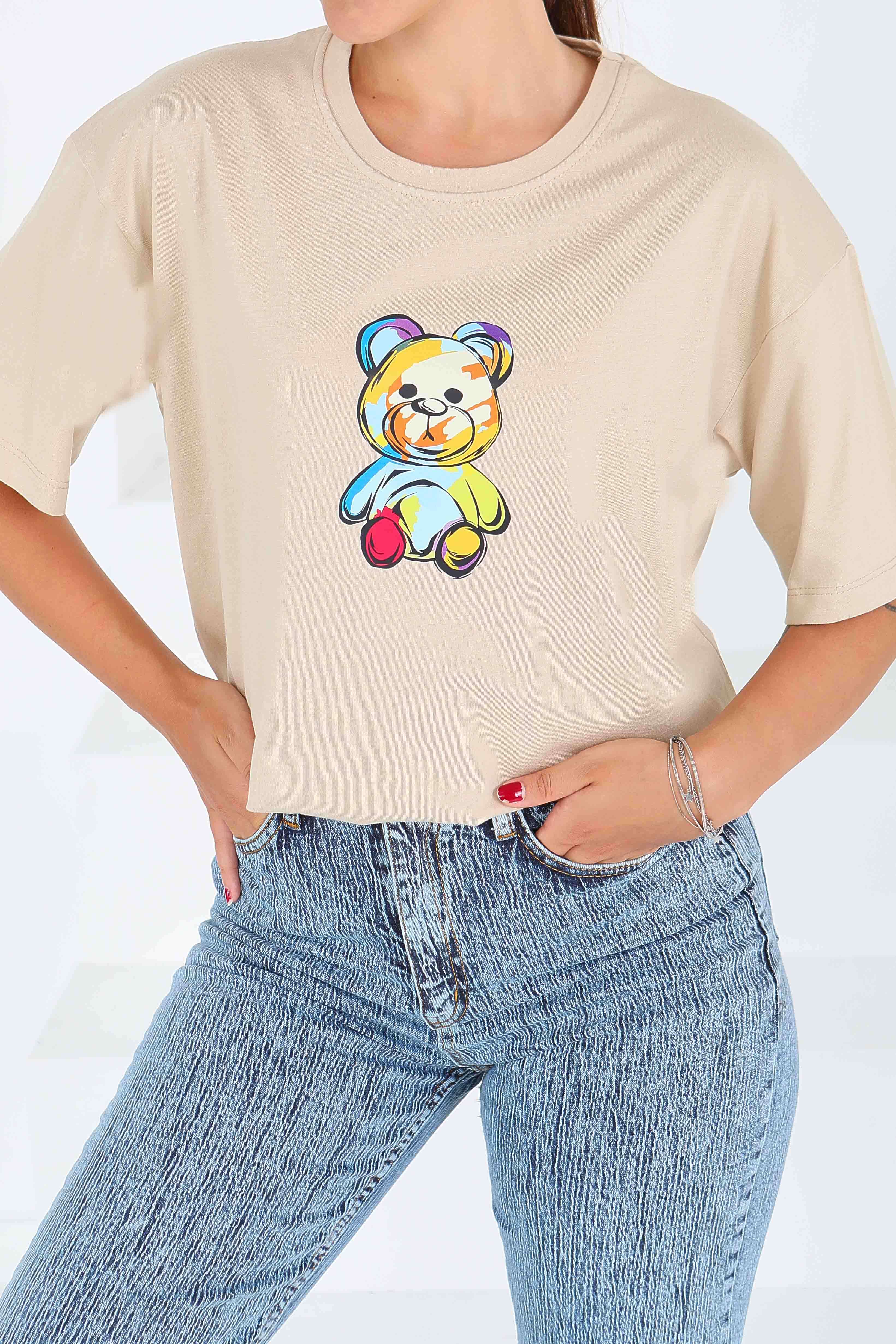 Baskılı Kısa Kollu T-Şhirt - 27545 - 2