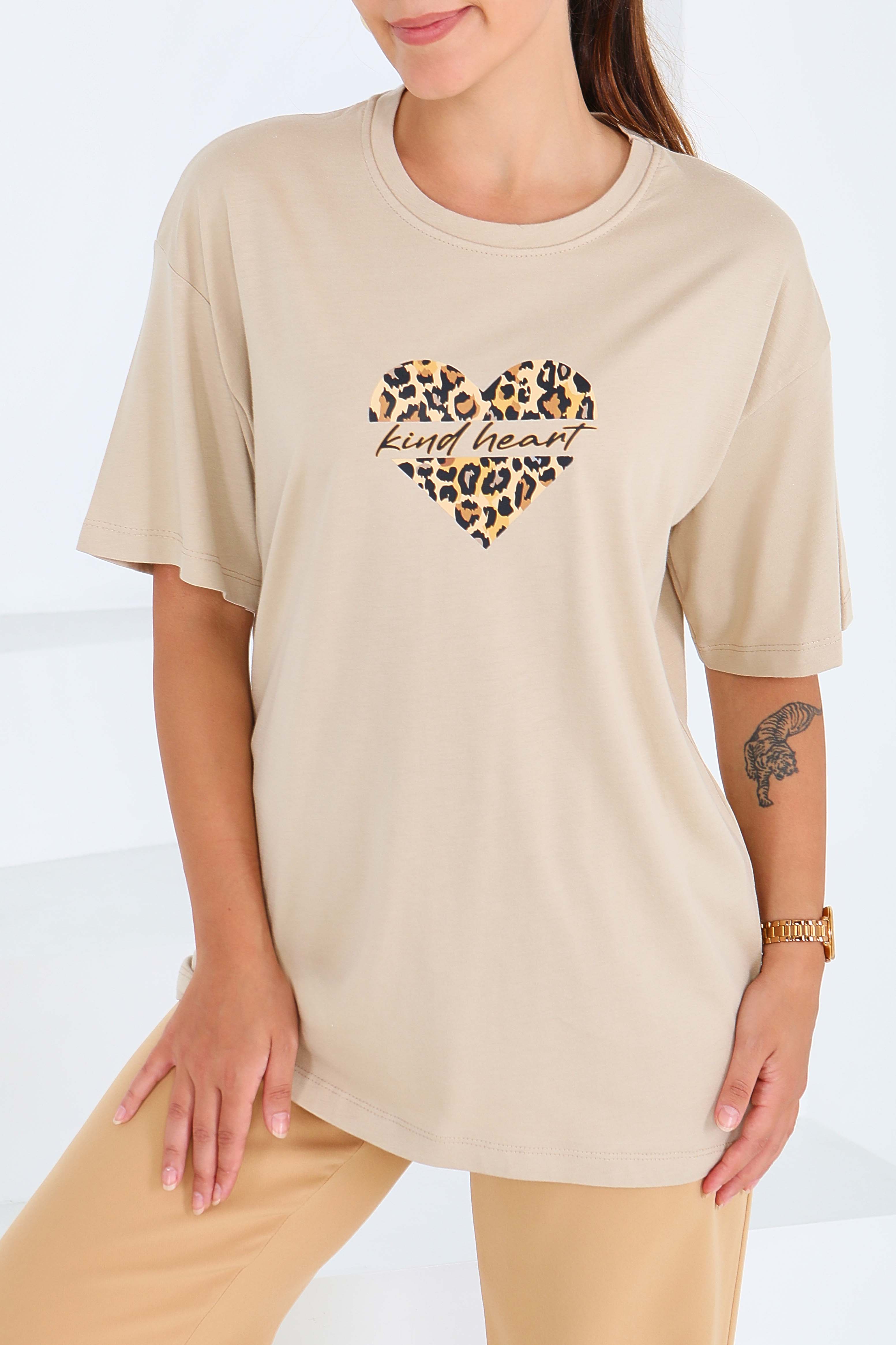 Baskılı Kısa Kollu T-Şhirt - 27546 - 1