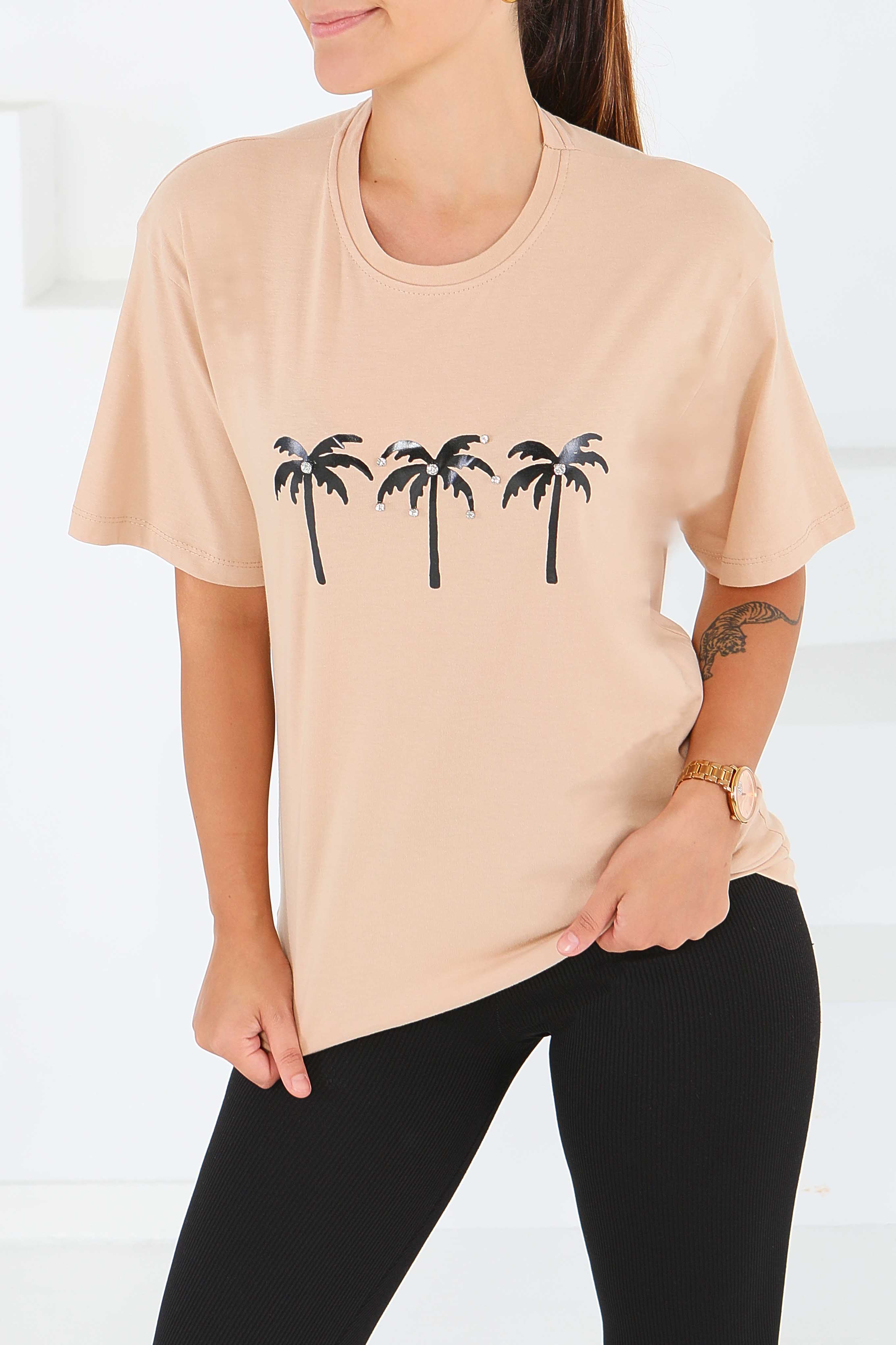 Baskılı Kısa Kollu T-Şhirt - 27569 - 2