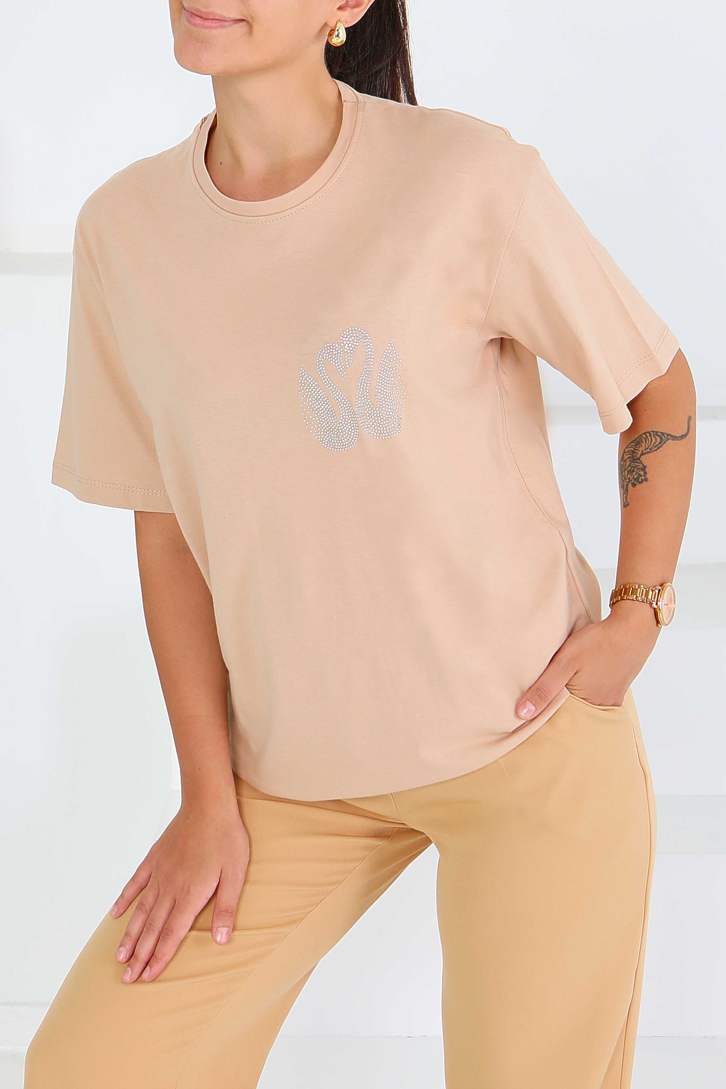 Baskılı Kısa Kollu T-Şhirt - 27570 - 1