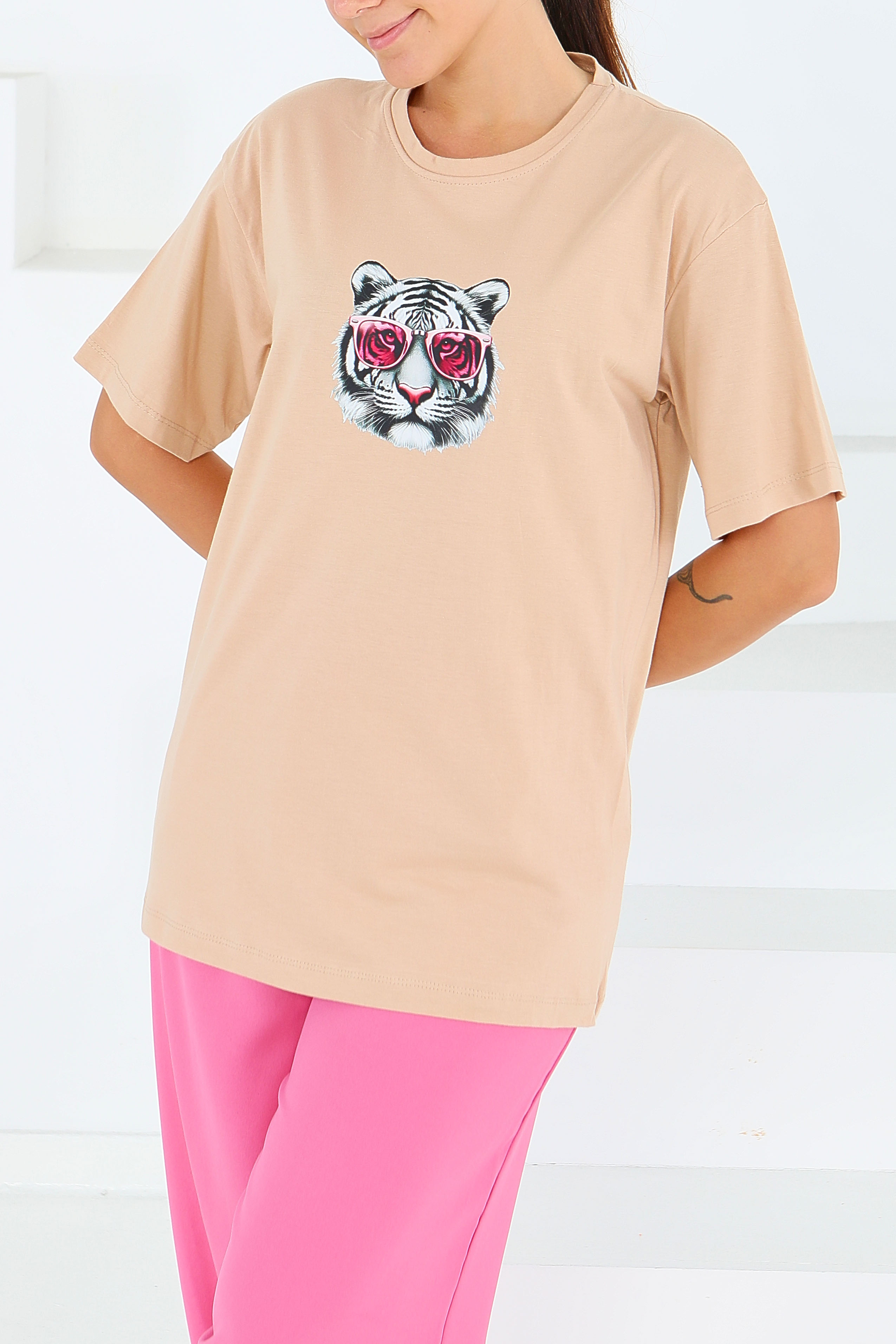 Baskılı Kısa Kollu T-Şhirt - 27571 - 1