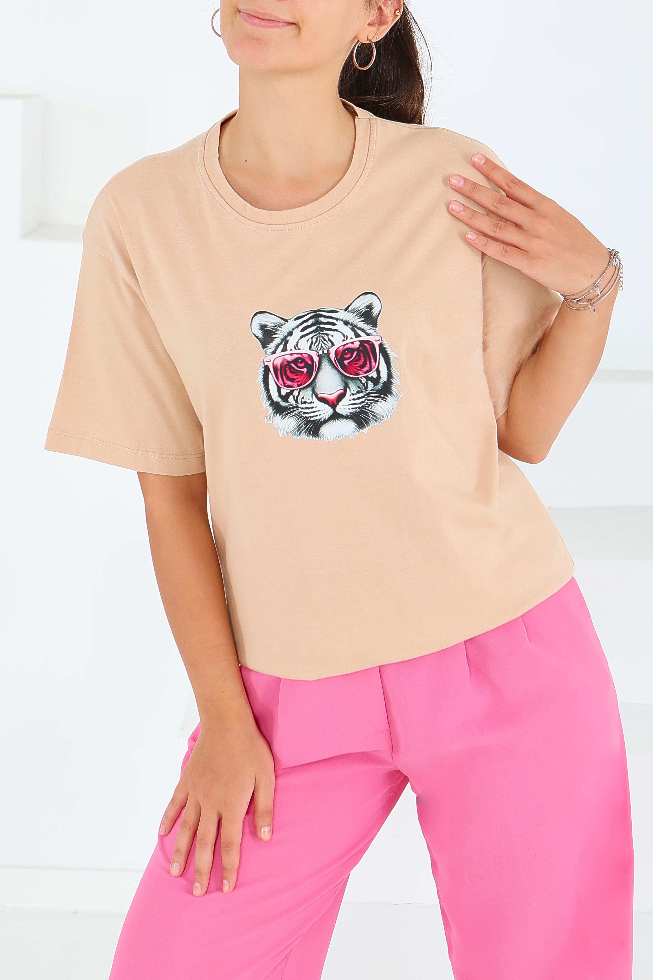 Baskılı Kısa Kollu T-Şhirt - 27571 - 3