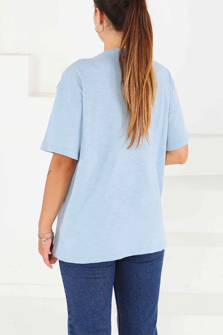 Baskılı Kısa Kollu T-Şhirt - 27575 - TOFİSA