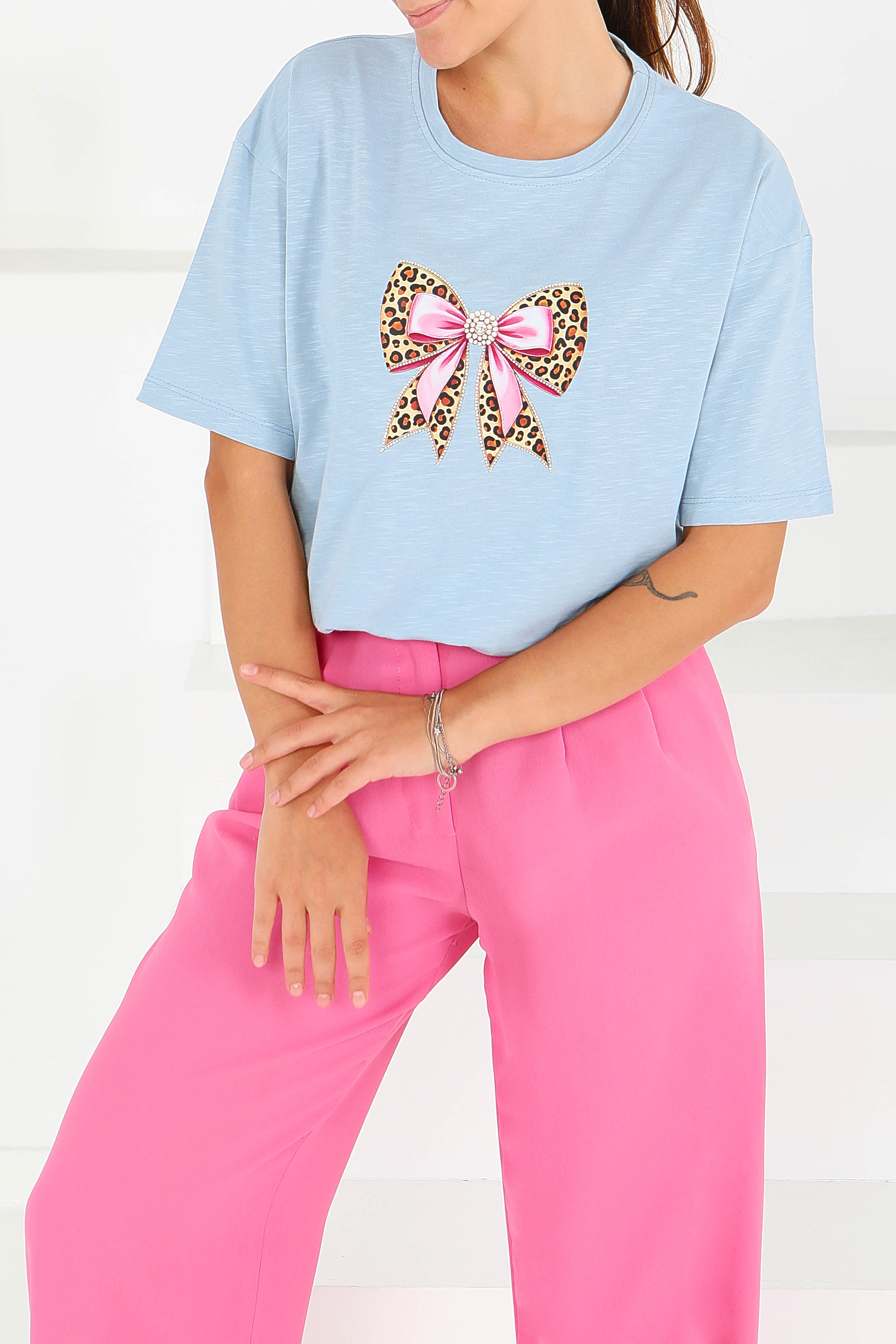 Baskılı Kısa Kollu T-Şhirt - 27576 - 1