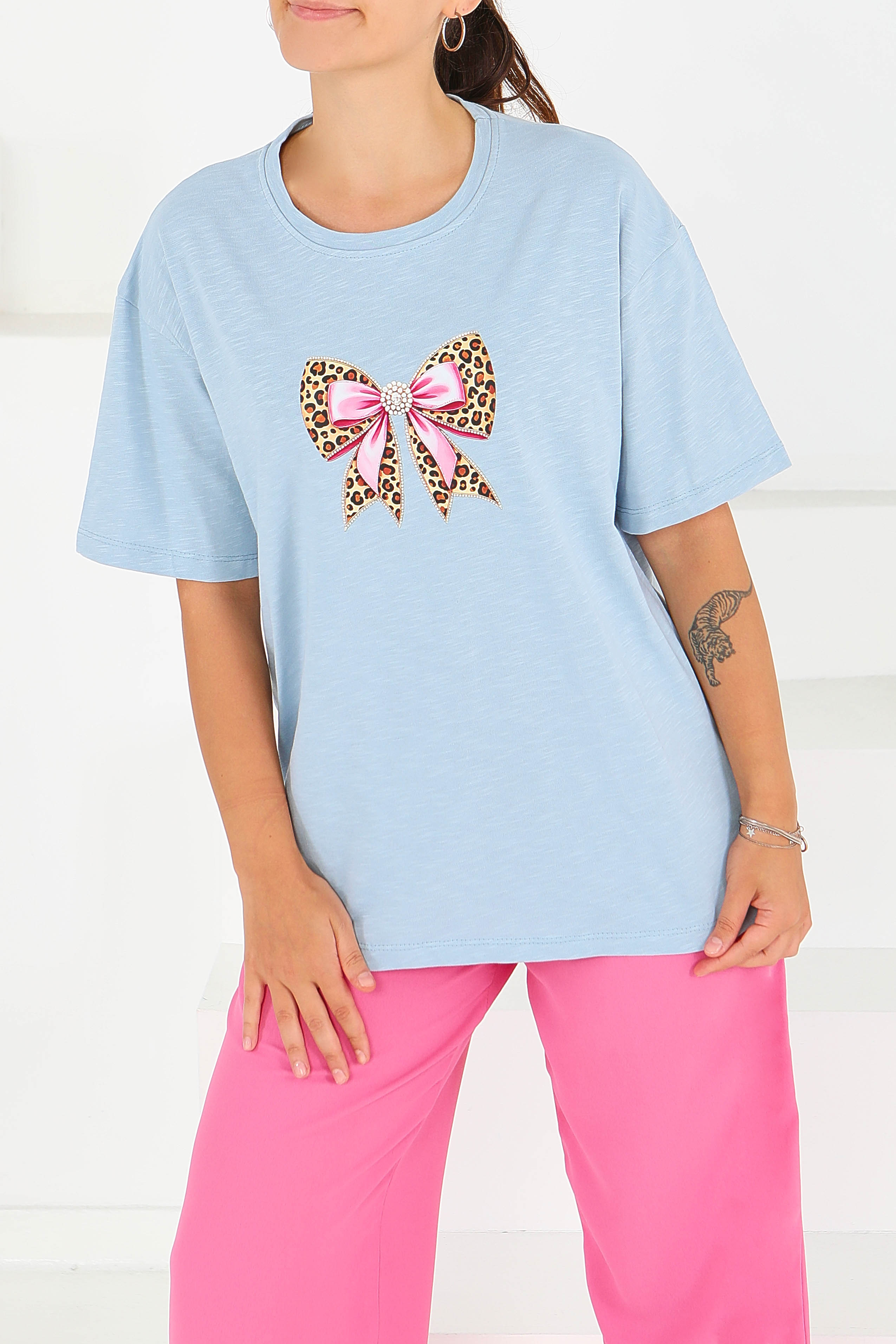 Baskılı Kısa Kollu T-Şhirt - 27576 - 2