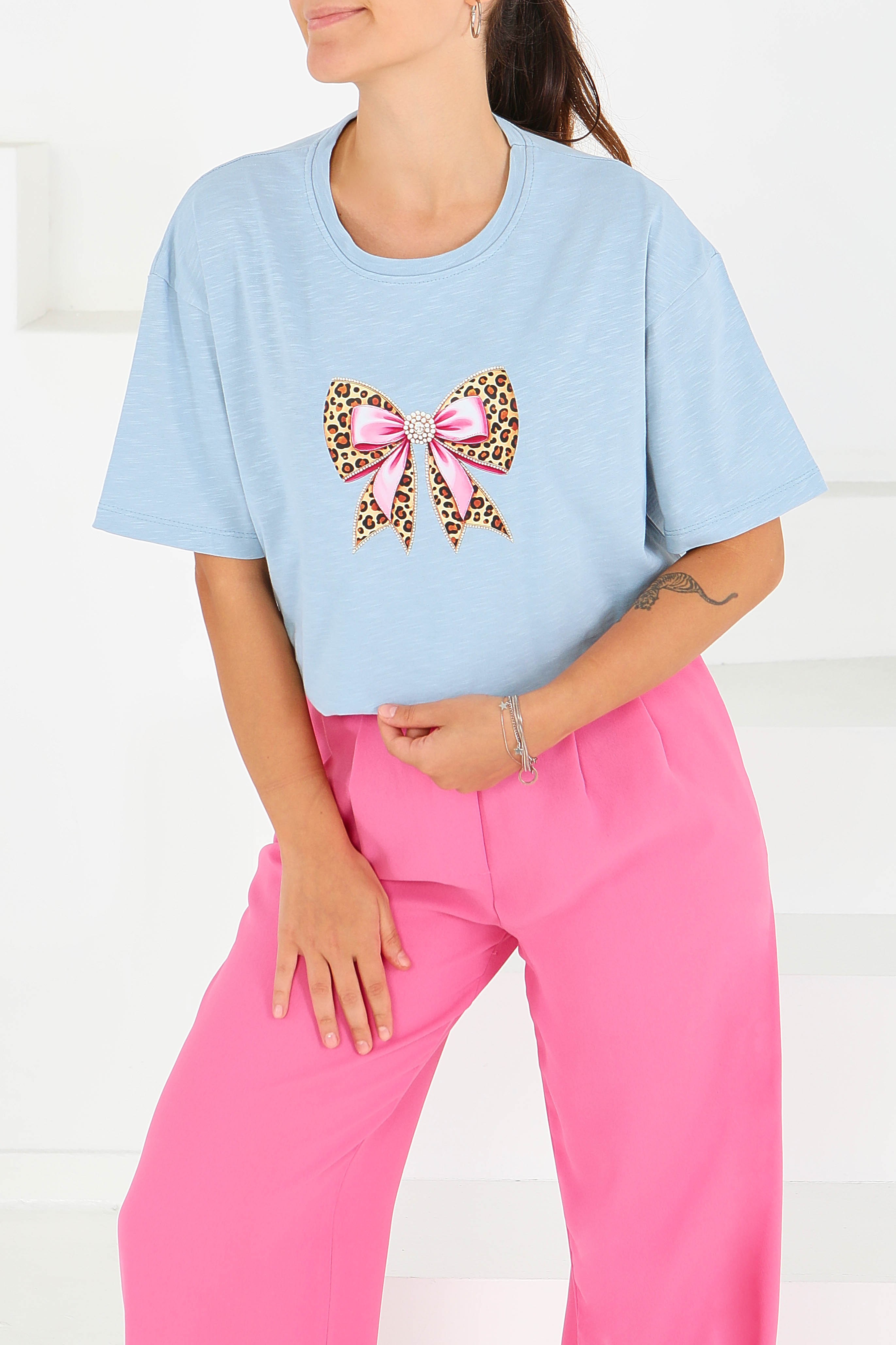 Baskılı Kısa Kollu T-Şhirt - 27576 - 3