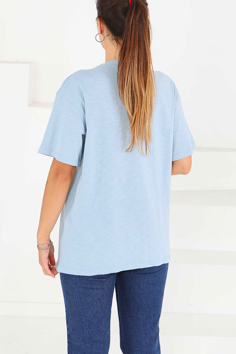 Baskılı Kısa Kollu T-Şhirt - 27577 - TOFİSA