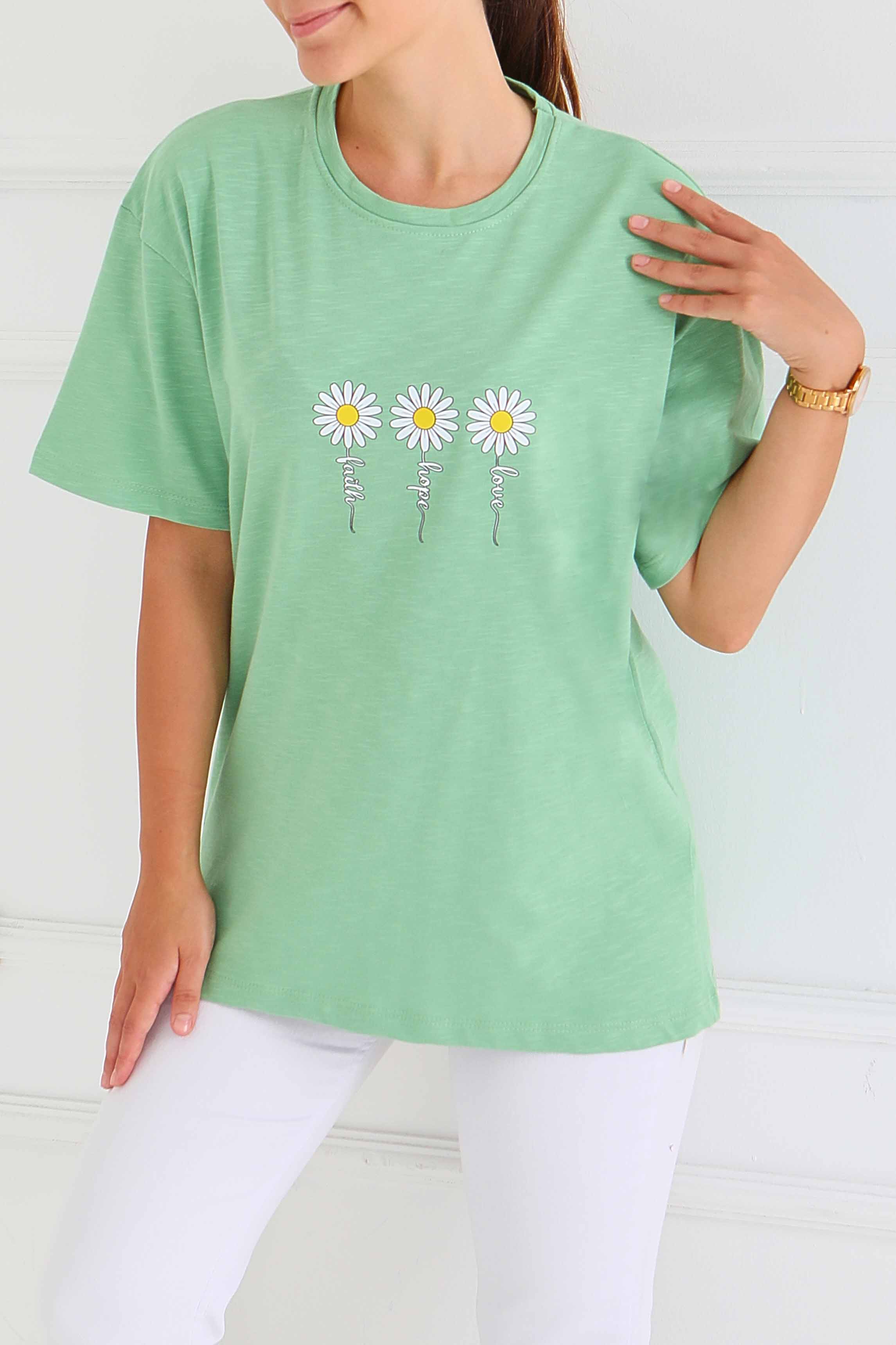 Baskılı Kısa Kollu T-Şhirt - 27578 - 2