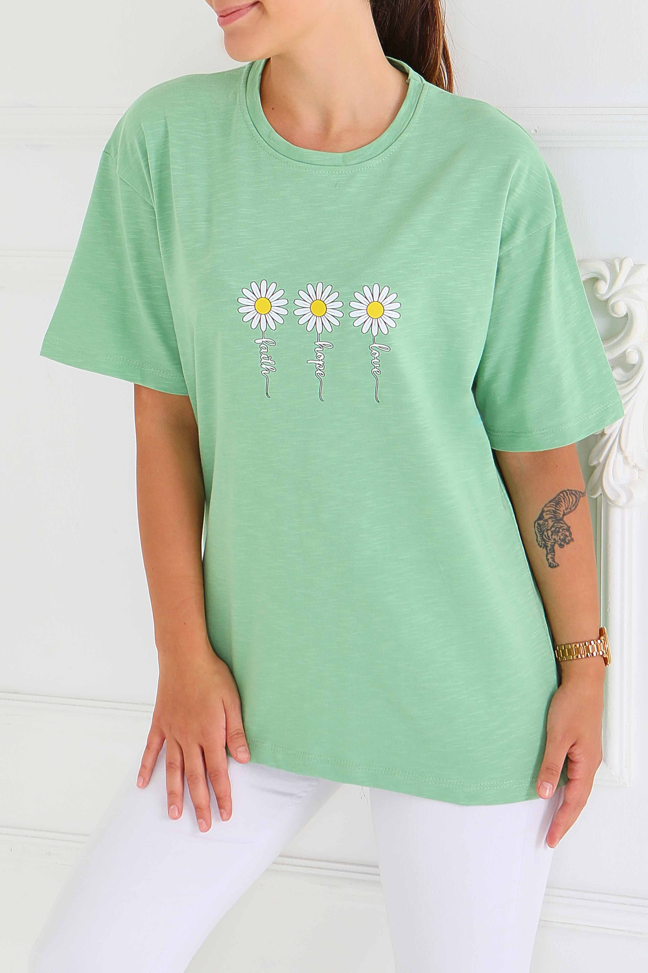 Baskılı Kısa Kollu T-Şhirt - 27578 - 3