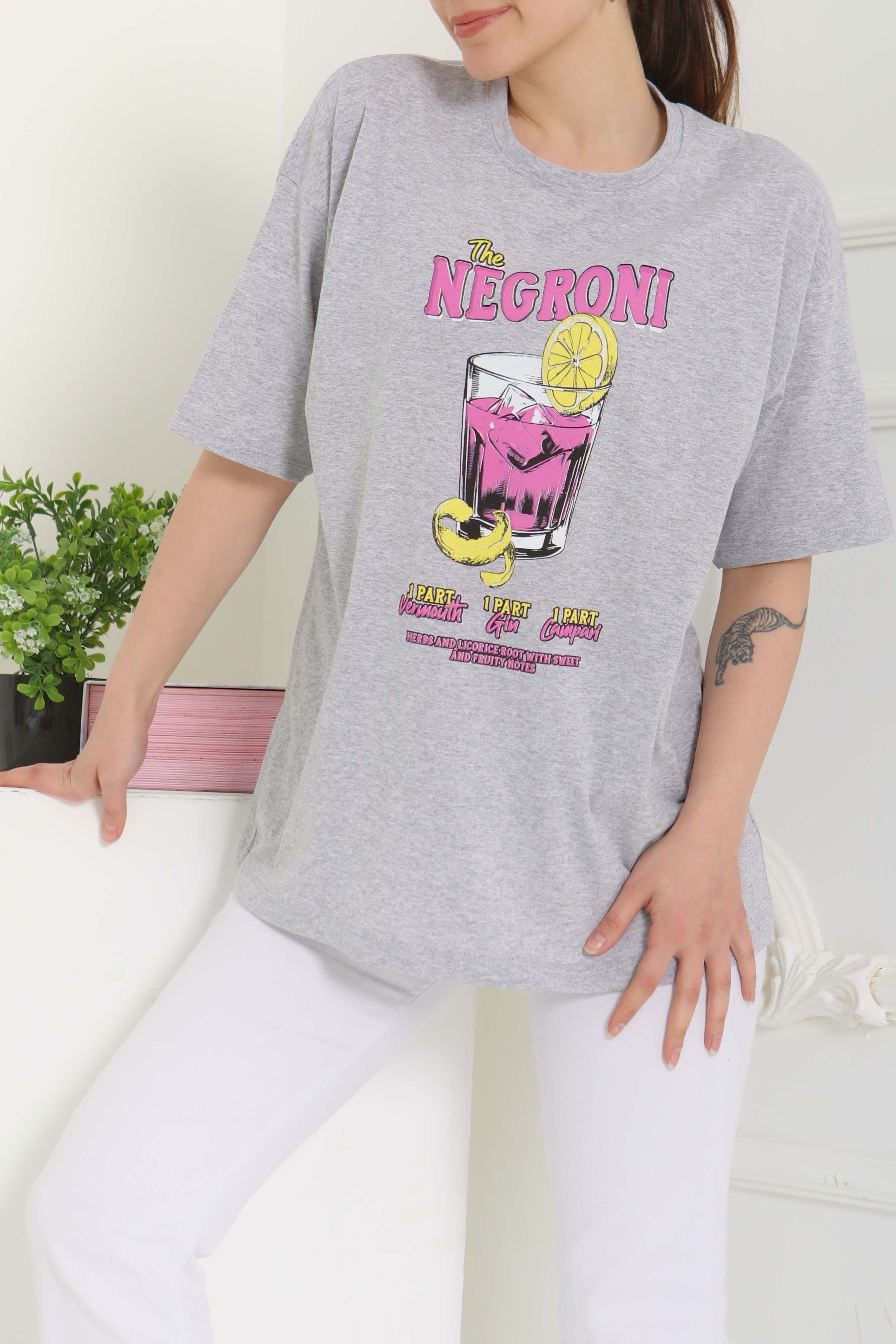 Baskılı Kısa Kollu T-Şhirt - 27095 - 2