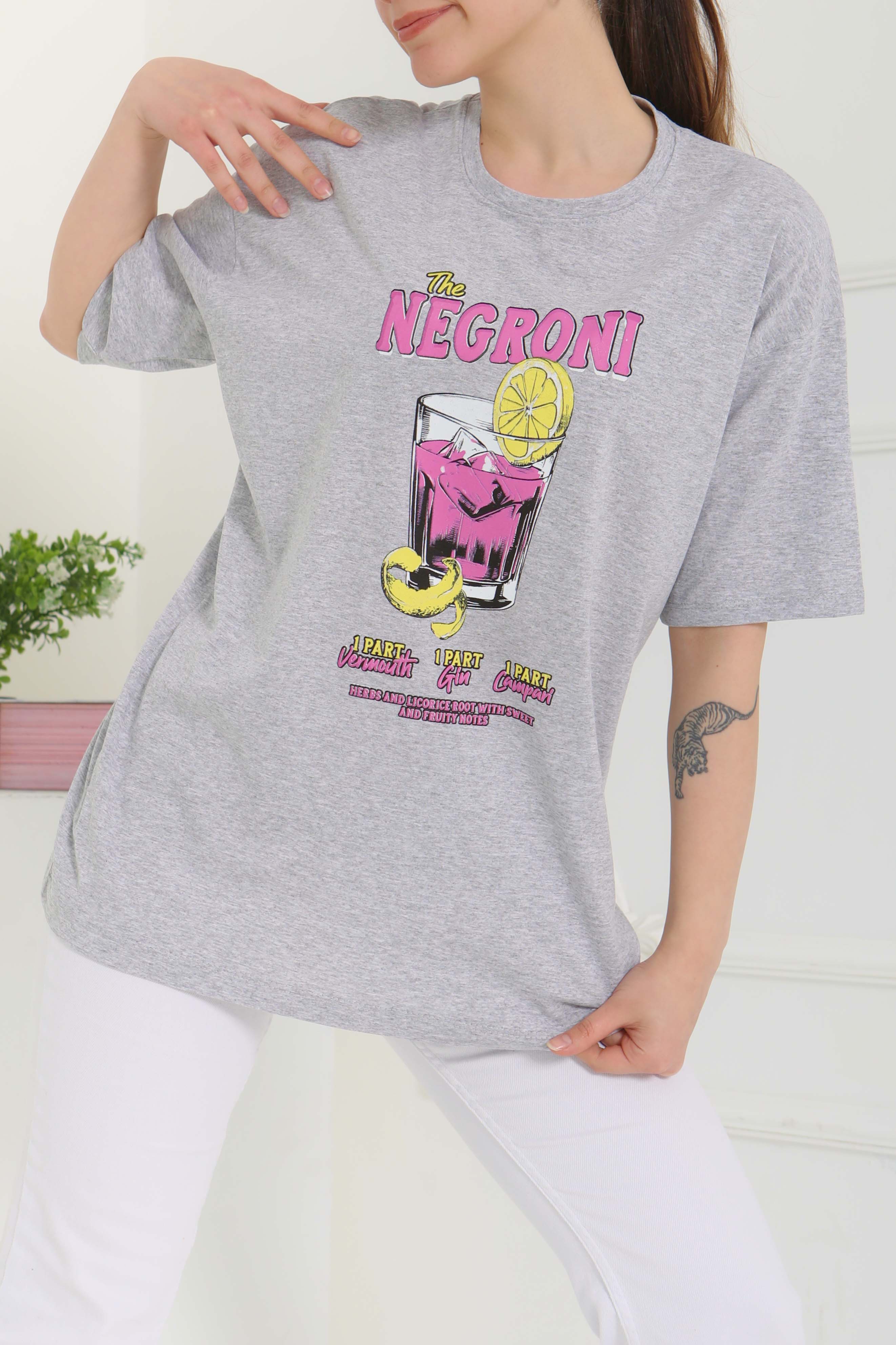 Baskılı Kısa Kollu T-Şhirt - 27095 - 3