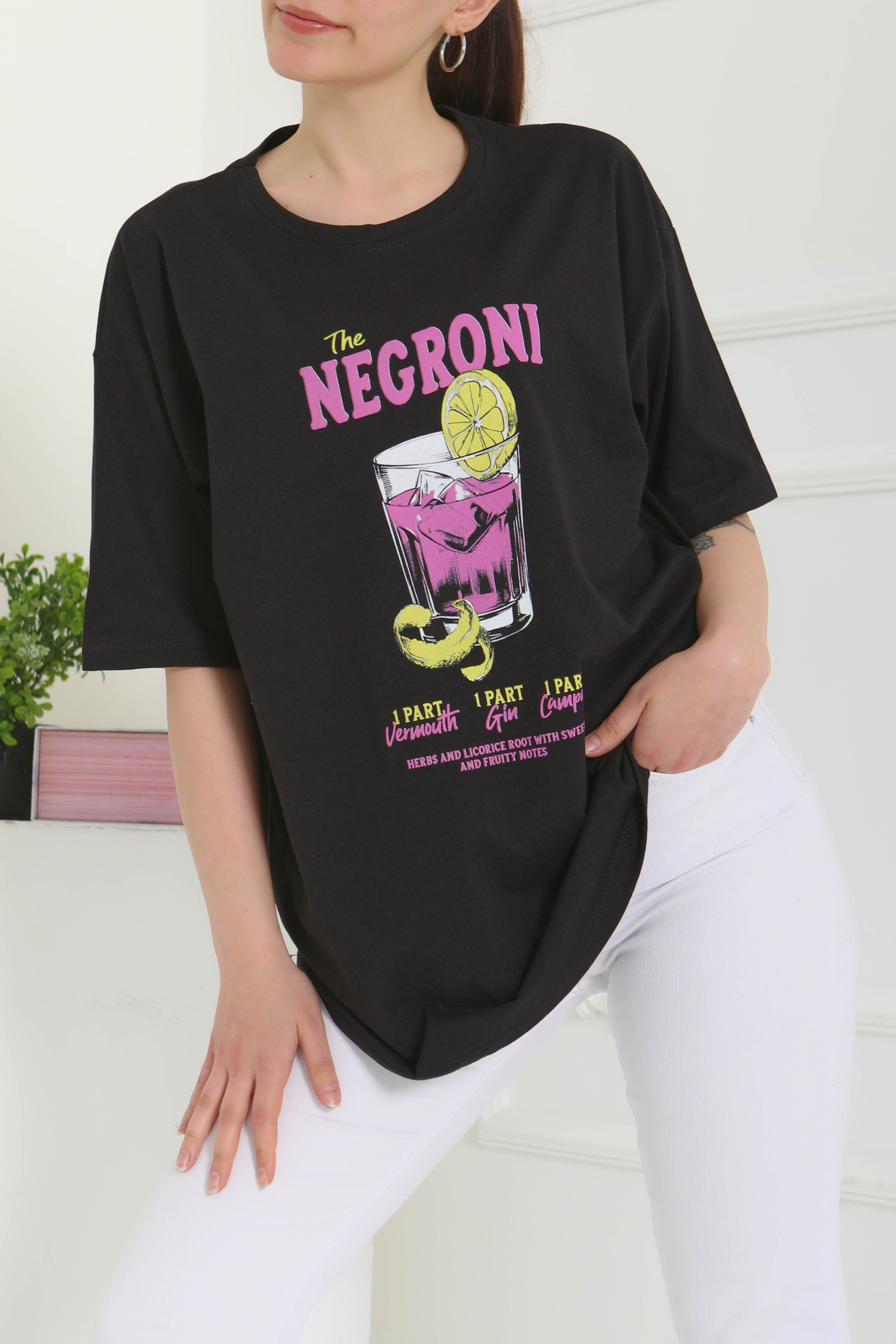 Baskılı Kısa Kollu T-Şhirt - 27095 - 1