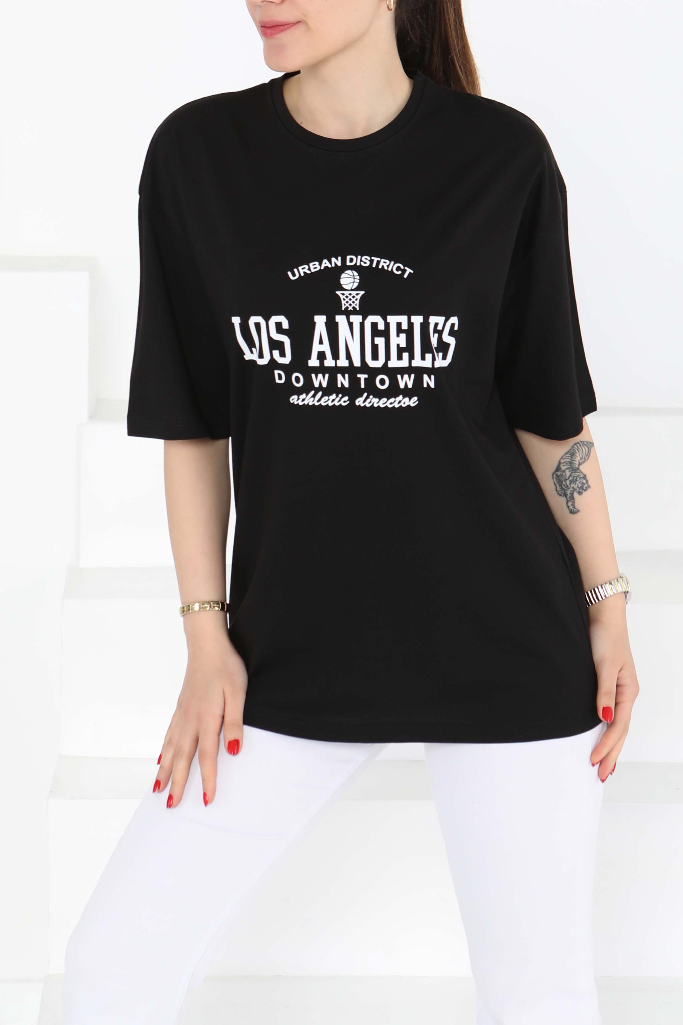 Baskılı Kısa Kollu T-Şhirt - 27128 - 1