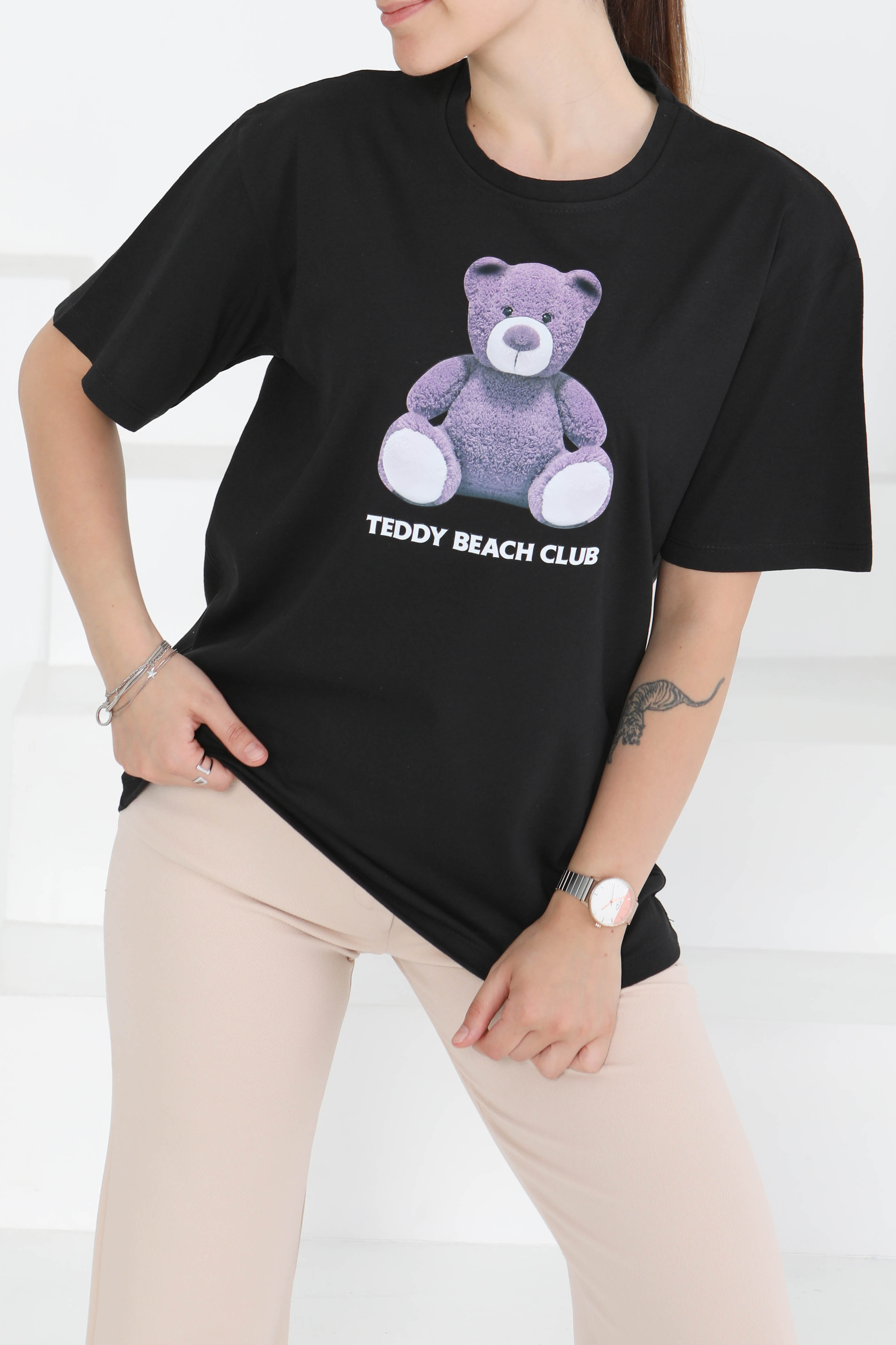 Baskılı Kısa Kollu T-Şhirt - 27347 - 1