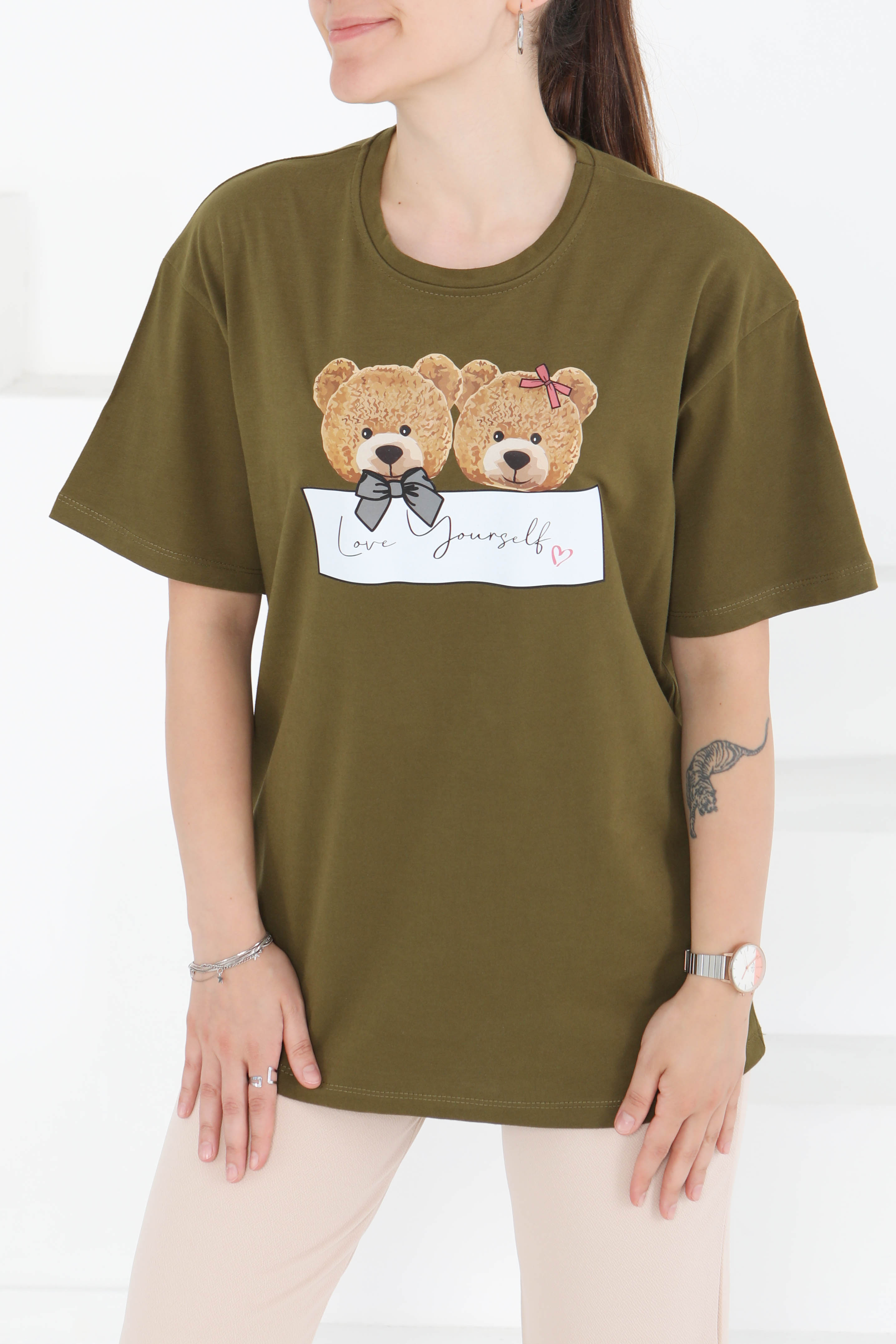 Baskılı Kısa Kollu T-Şhirt - 27348 - 3