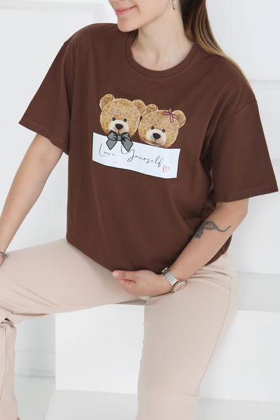 Baskılı Kısa Kollu T-Şhirt - 27348 