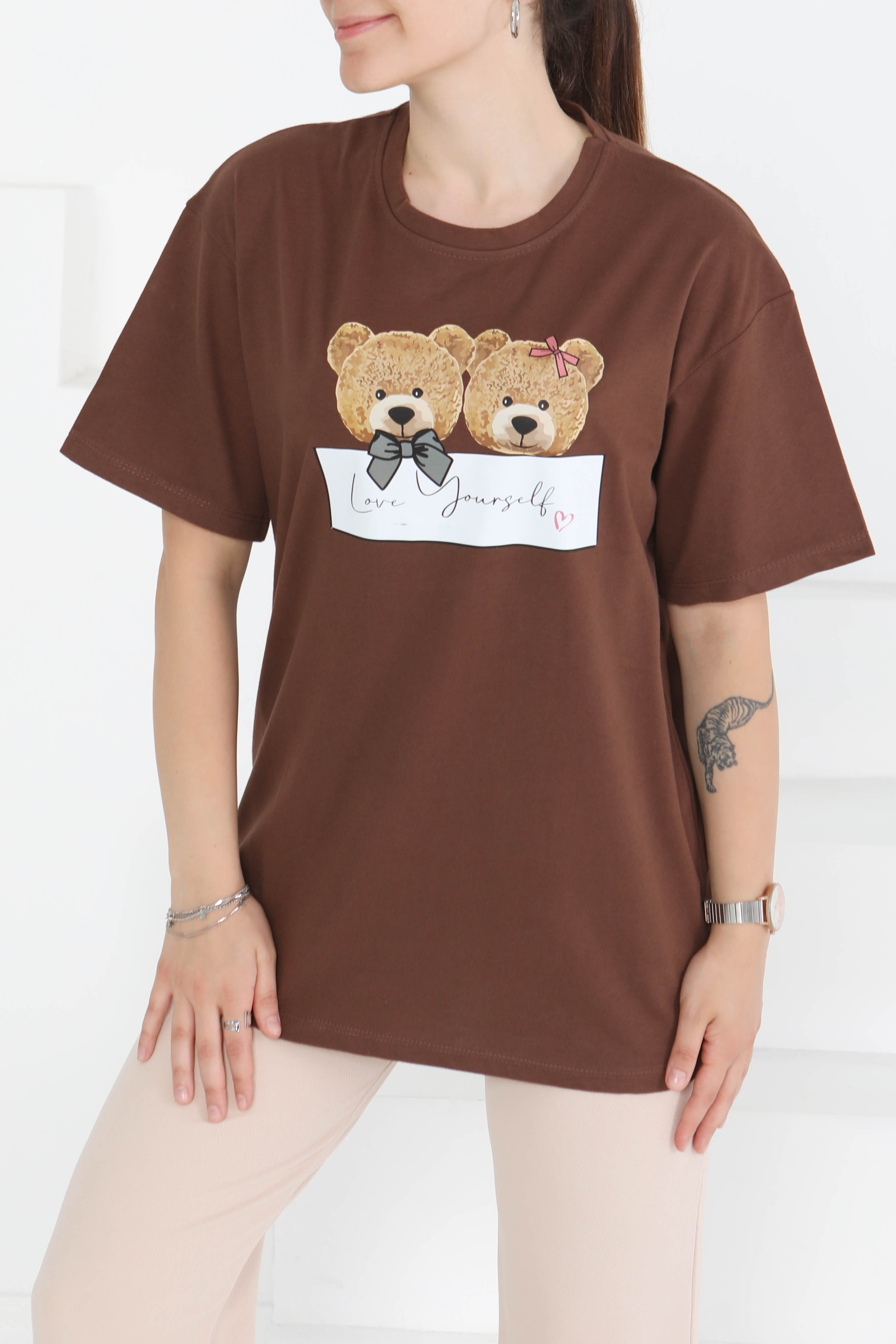 Baskılı Kısa Kollu T-Şhirt - 27348 - 3