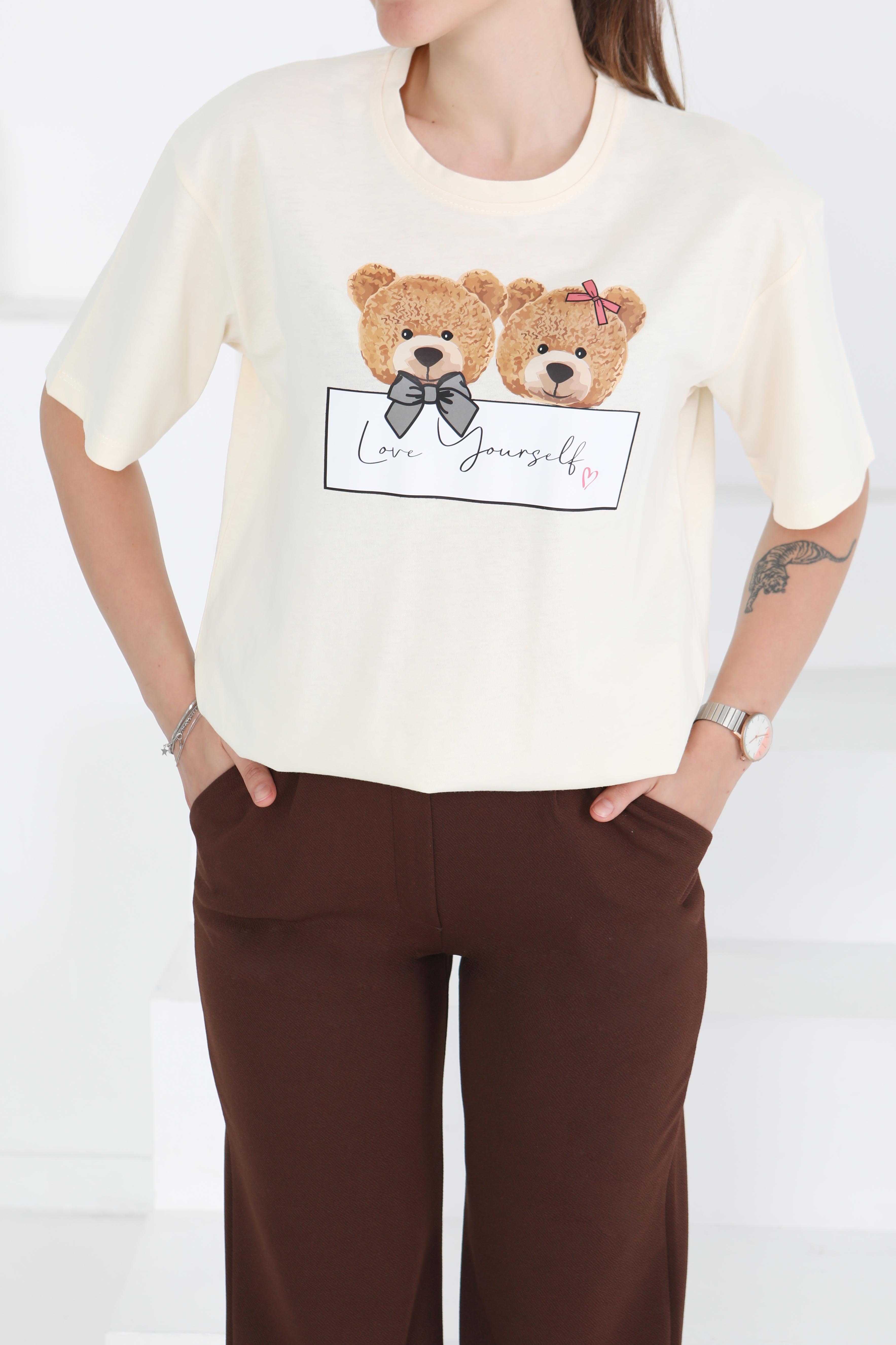 Baskılı Kısa Kollu T-Şhirt - 27348 - 2