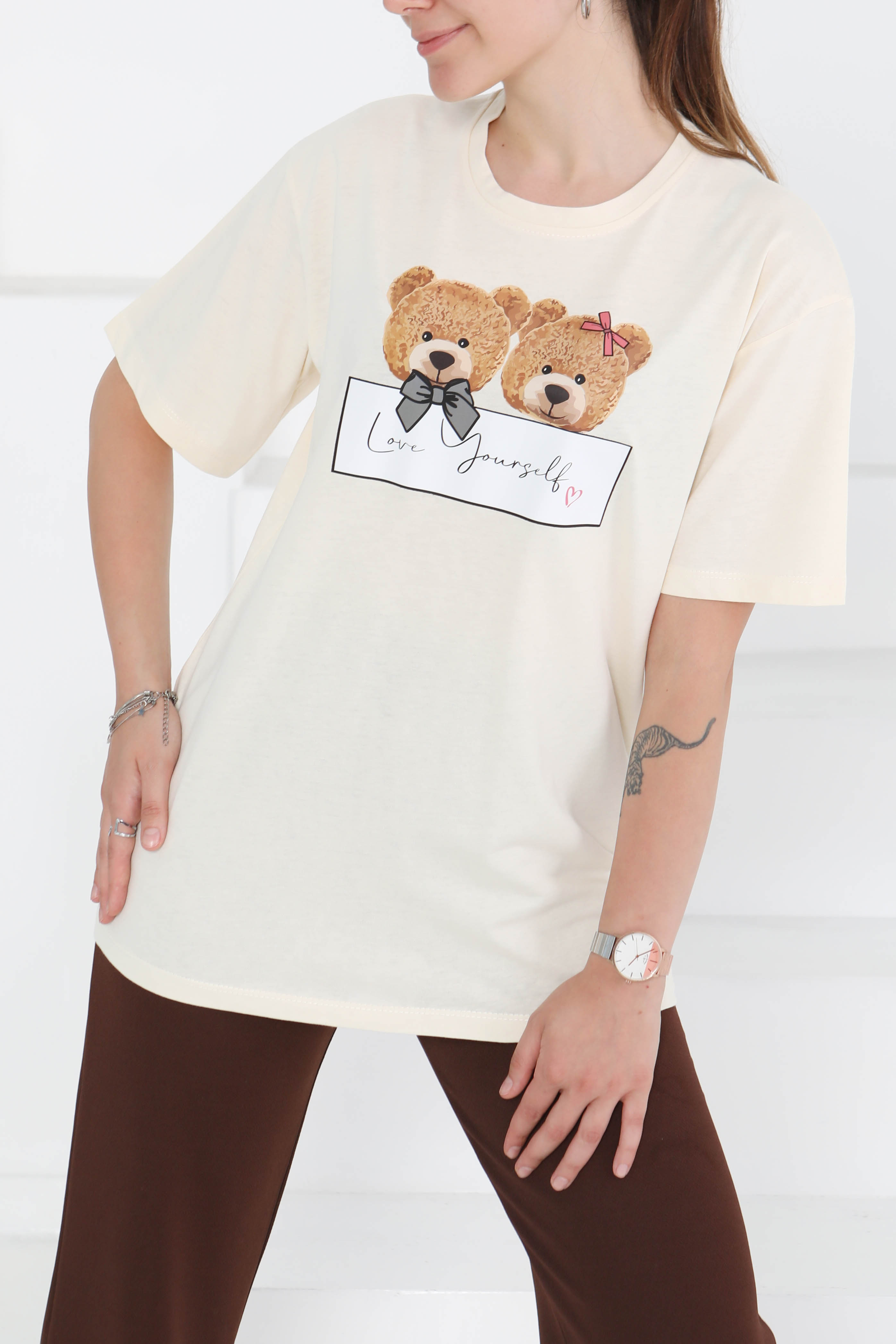 Baskılı Kısa Kollu T-Şhirt - 27348 - 3