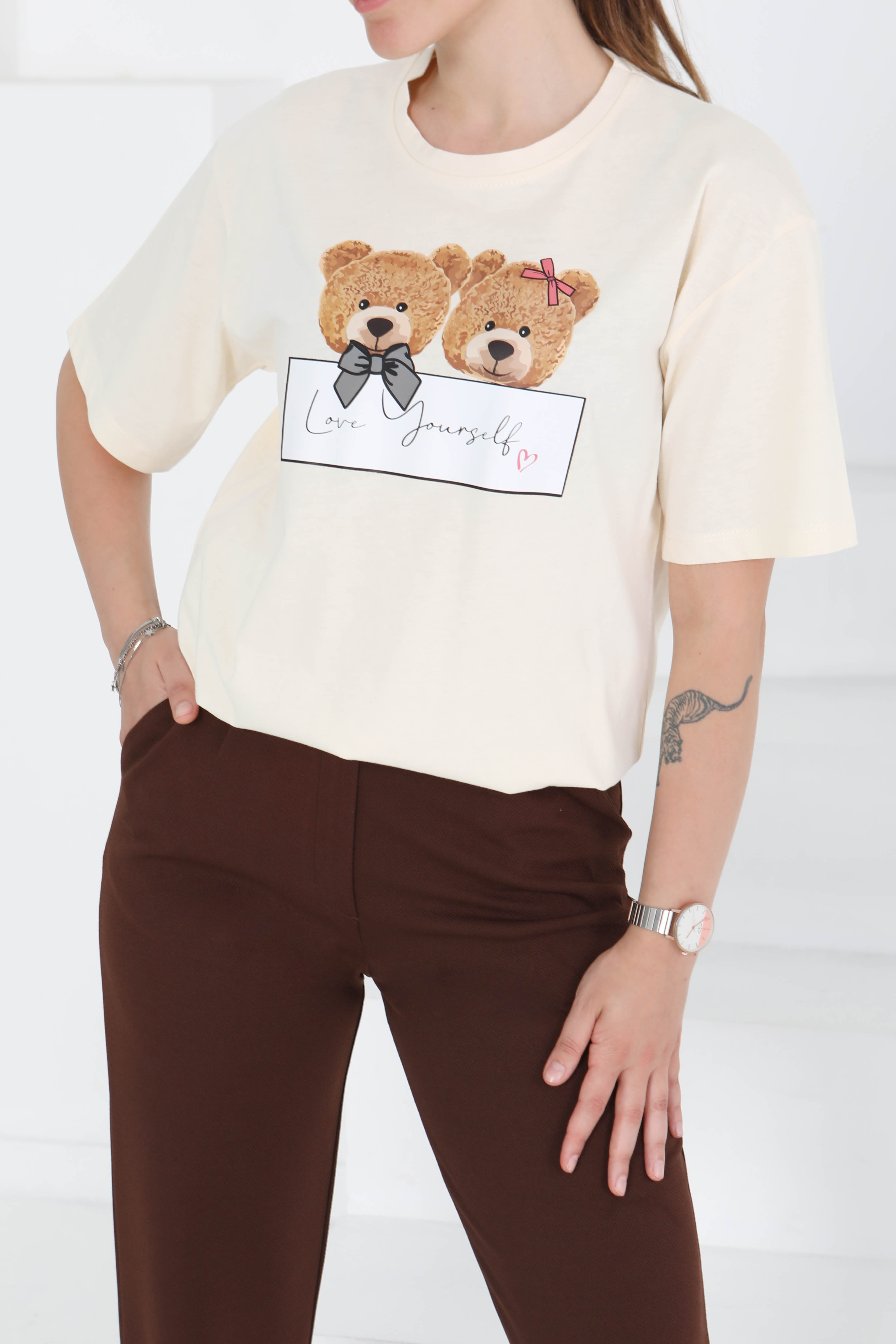 Baskılı Kısa Kollu T-Şhirt - 27348 - 4