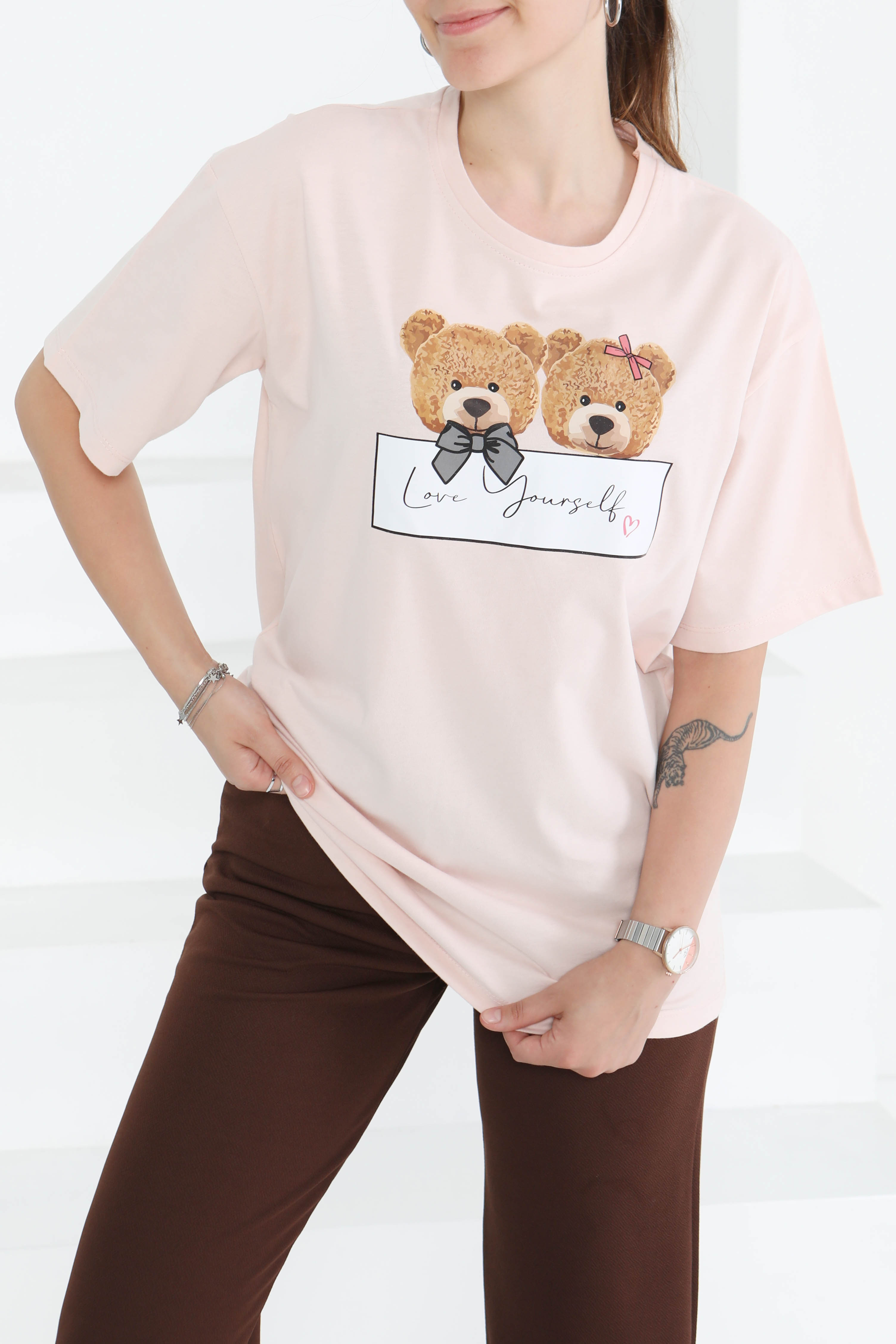 Baskılı Kısa Kollu T-Şhirt - 27348 - 2