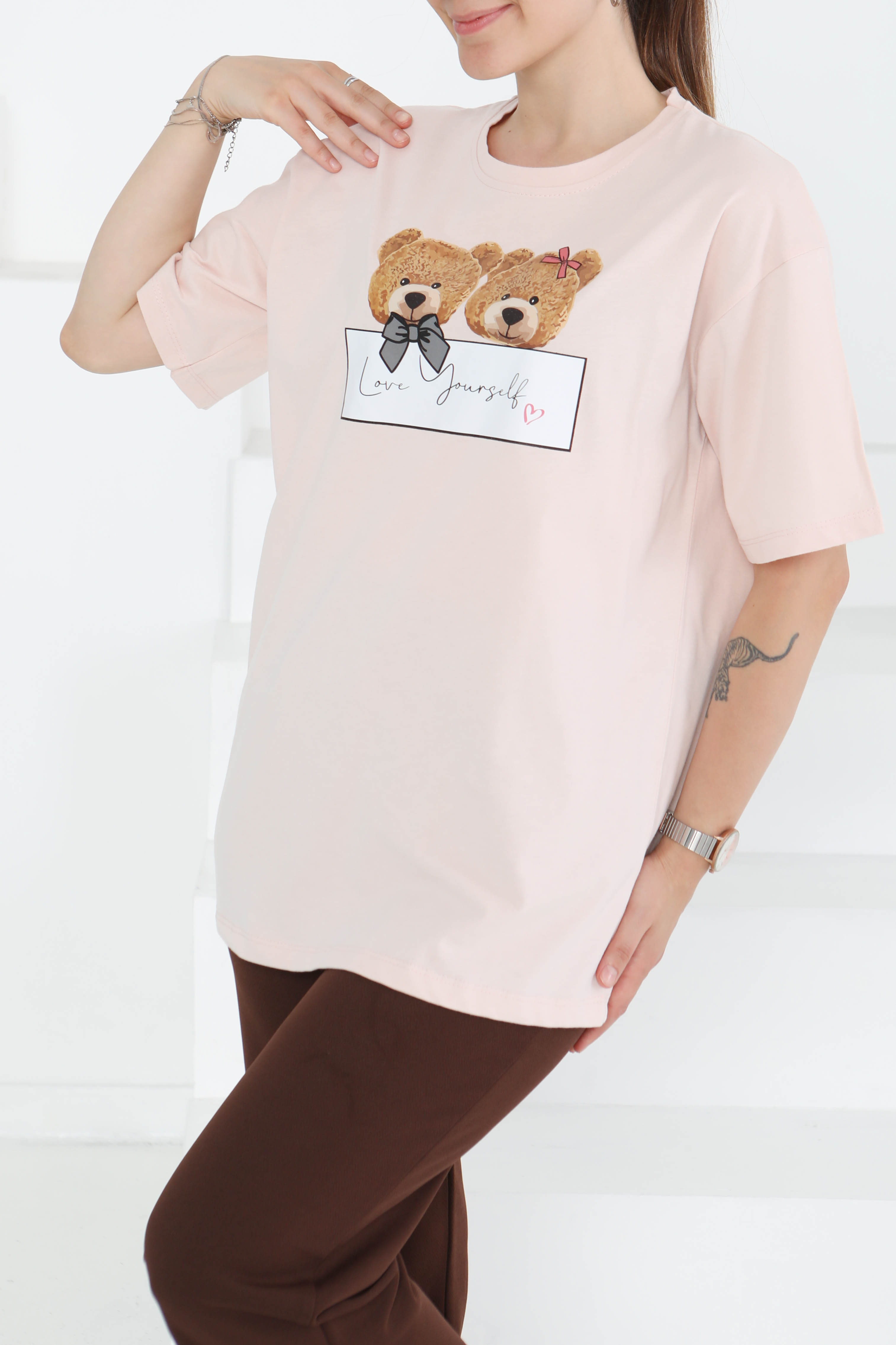 Baskılı Kısa Kollu T-Şhirt - 27348 - 3