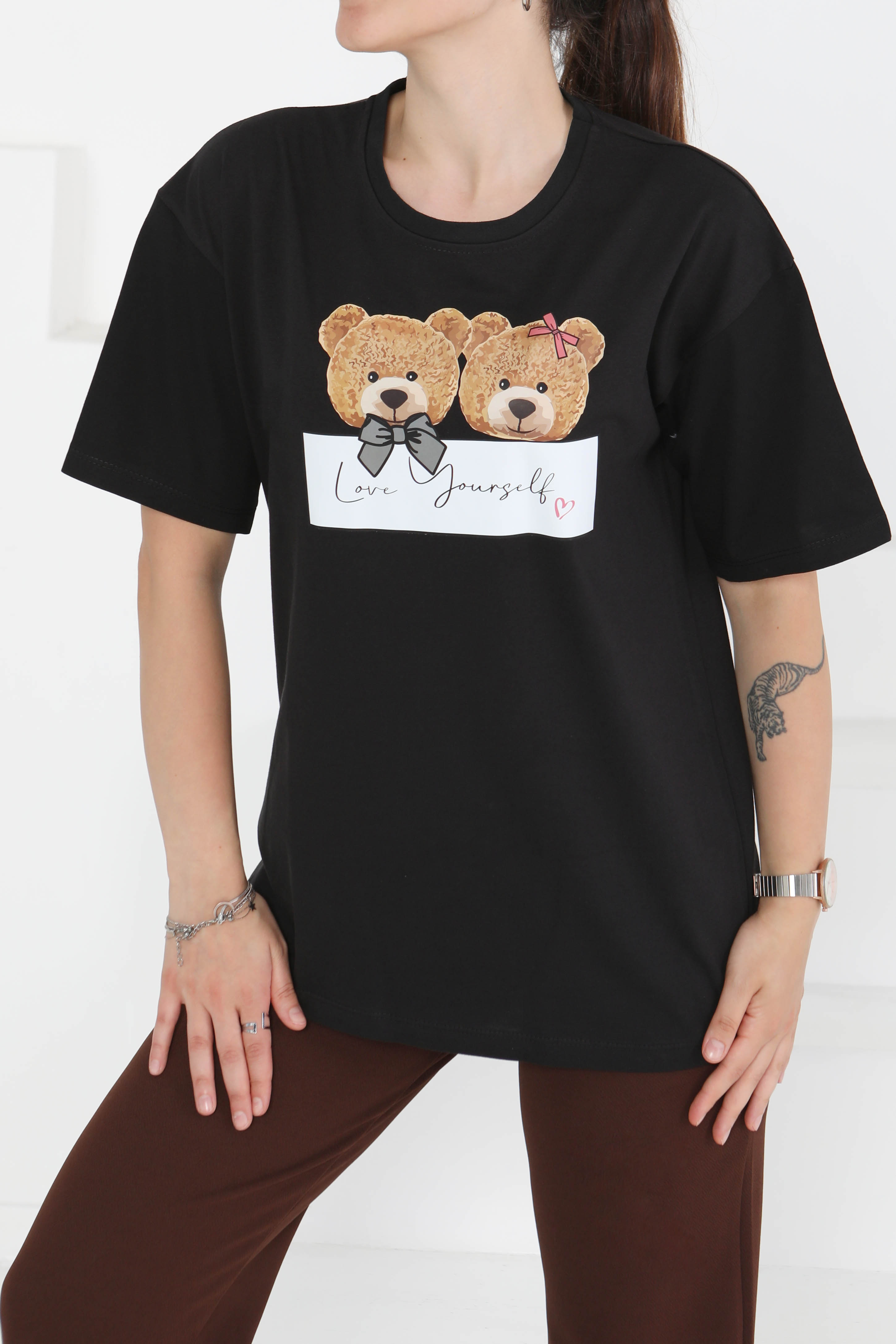 Baskılı Kısa Kollu T-Şhirt - 27348 - 1