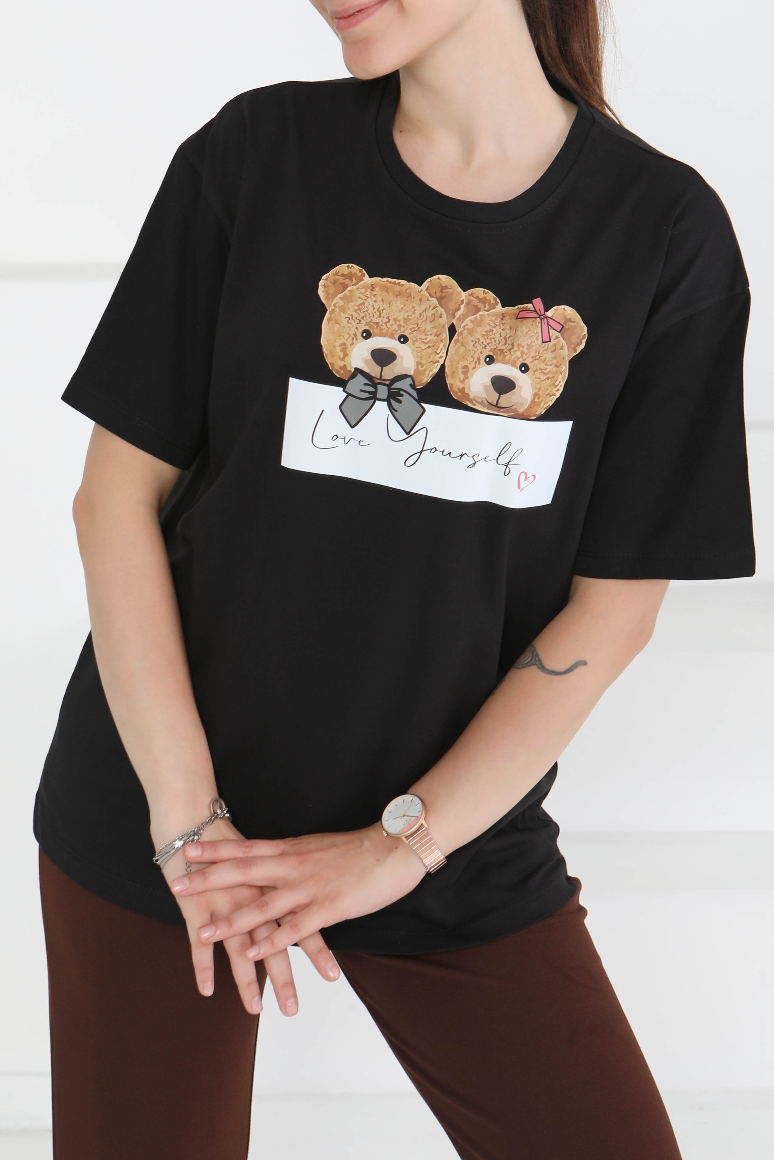 Baskılı Kısa Kollu T-Şhirt - 27348 - 3